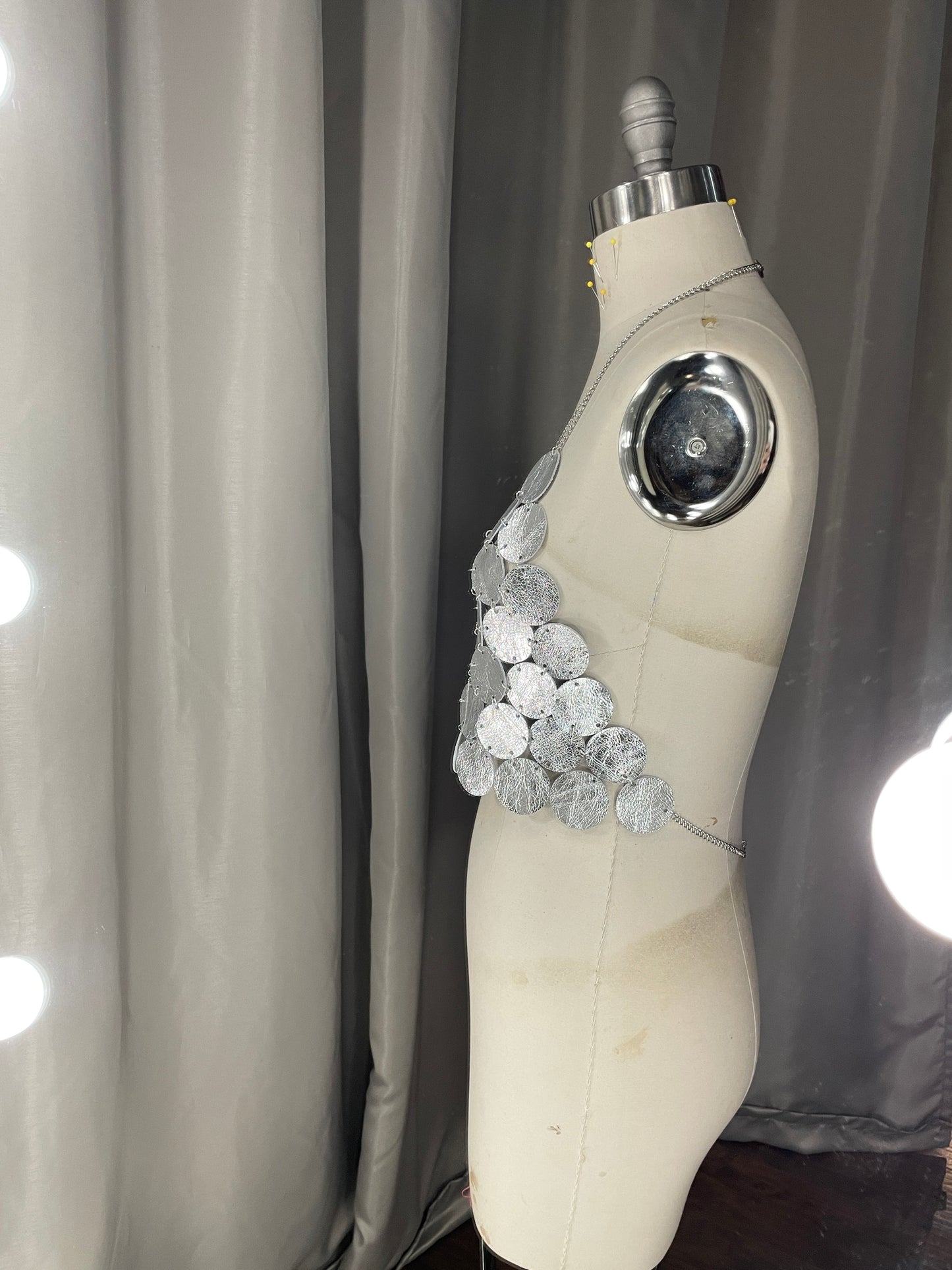 Leather Medallion Silver Top