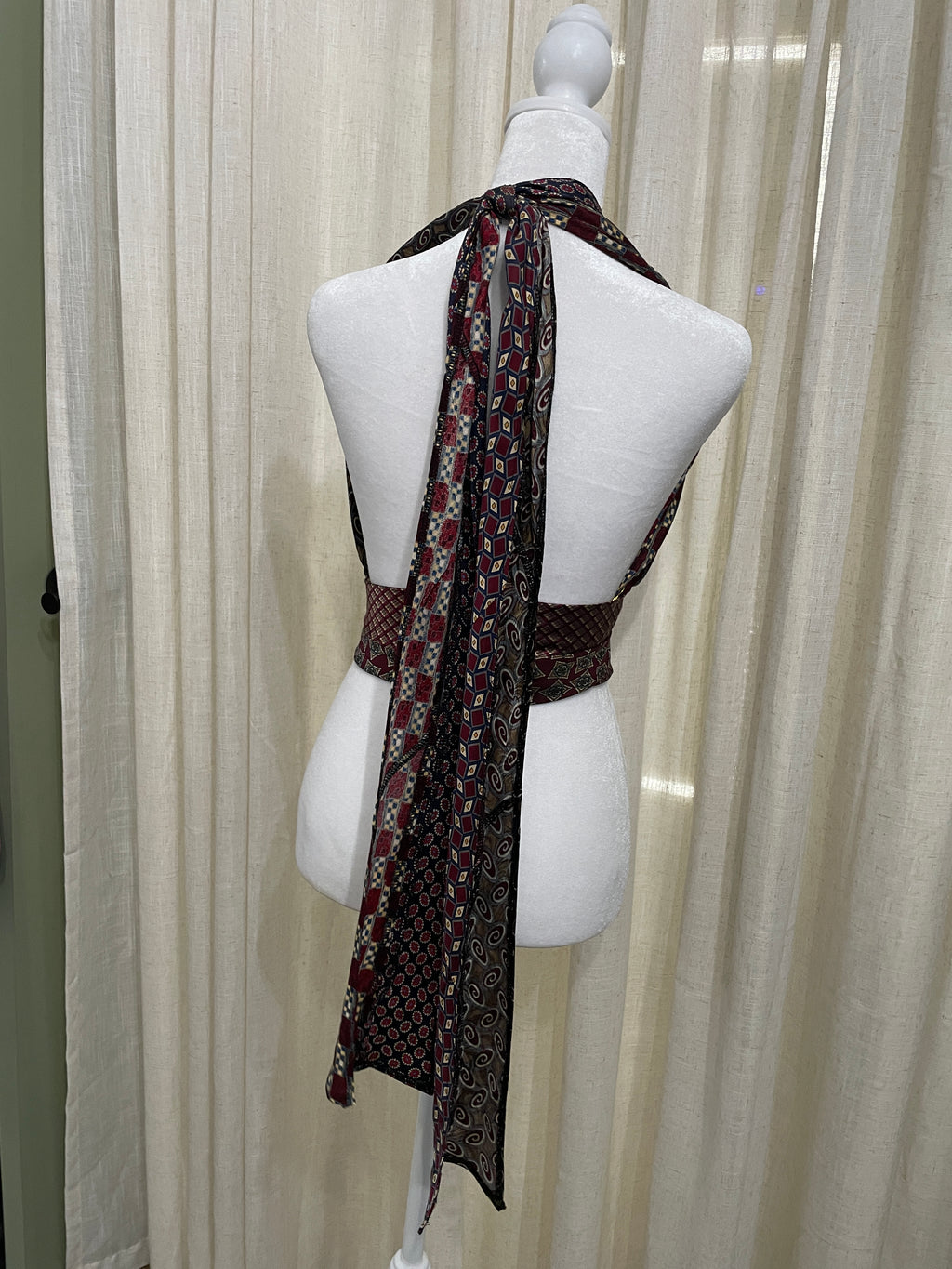 Upcycled Necktie Halter Top #18