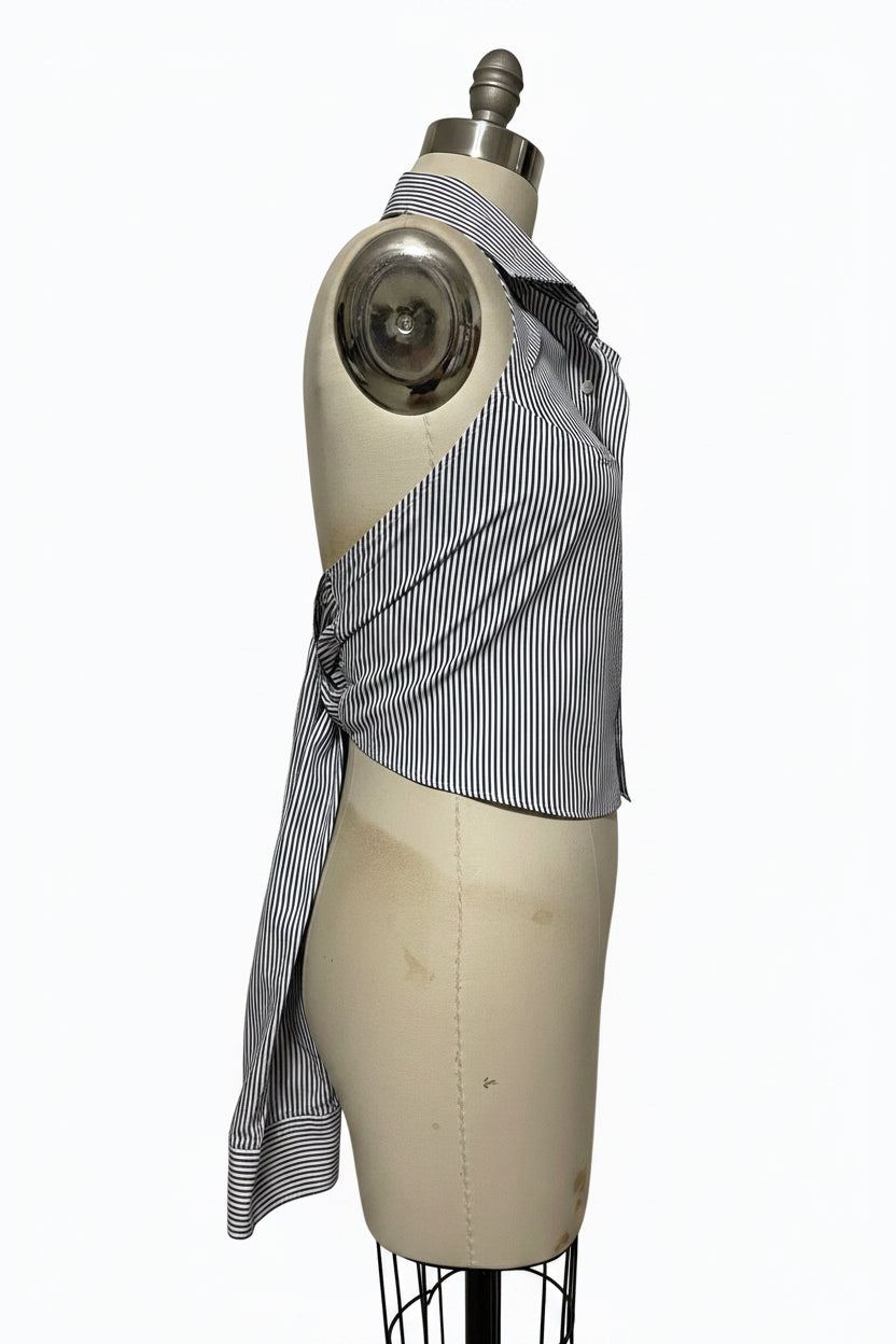 Upcycled Button Up Halter #9