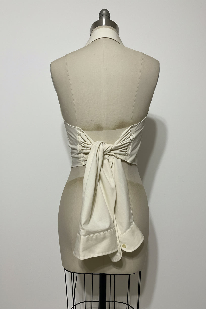 Upcycled Button Up Halter #4