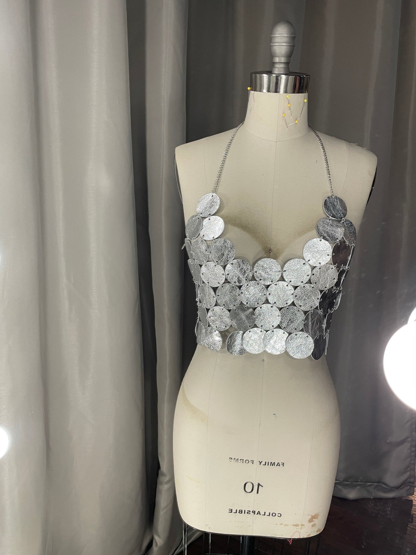 Leather Medallion Silver Top