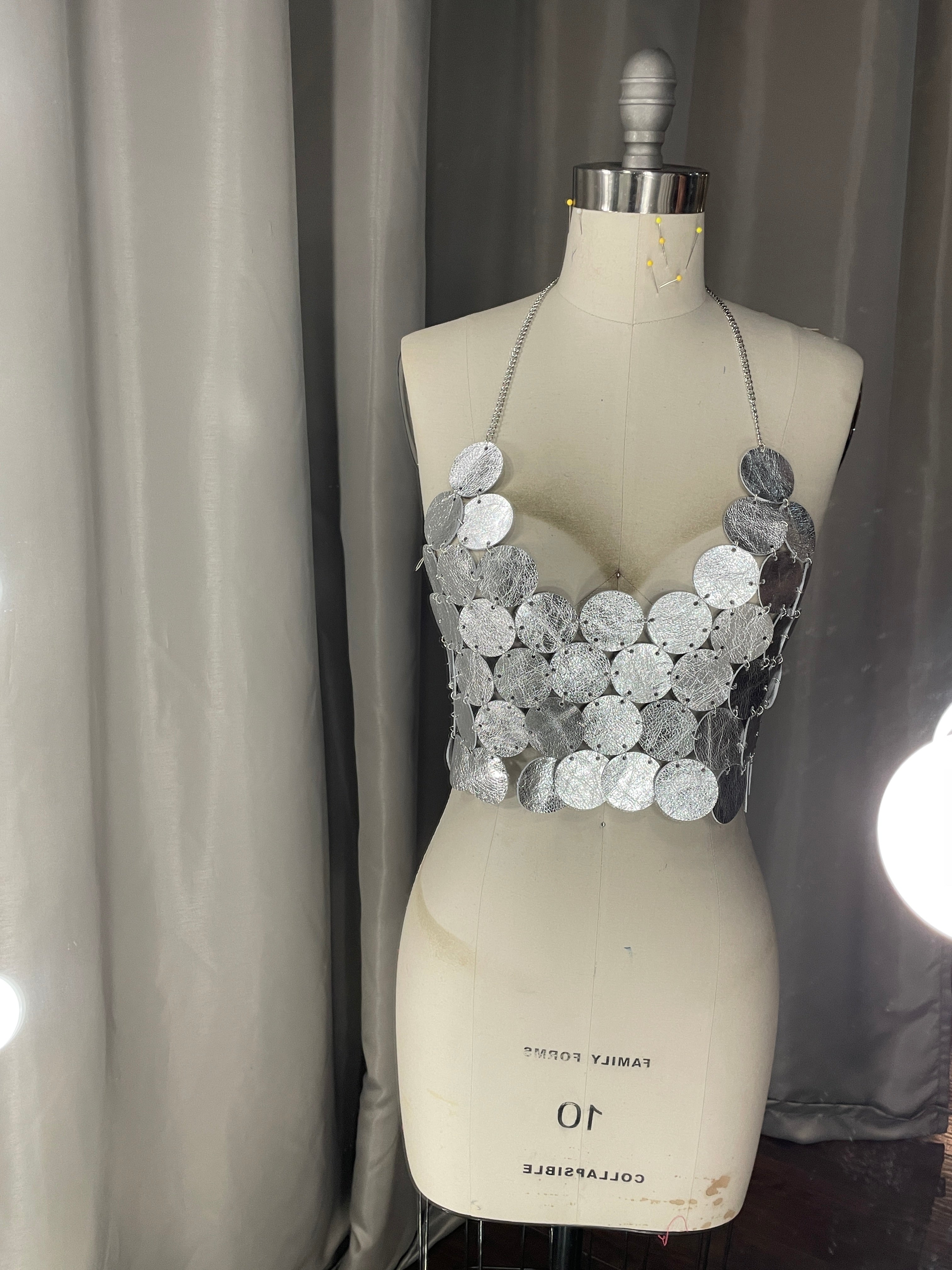 Leather Medallion Silver Top