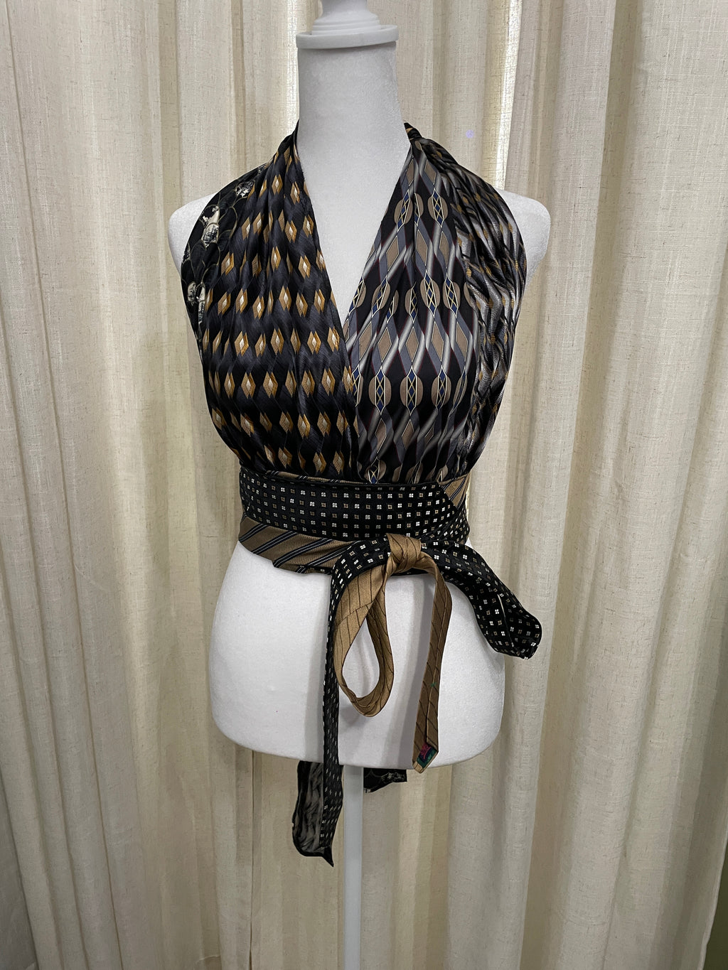 Upcycled Necktie Halter Top #17