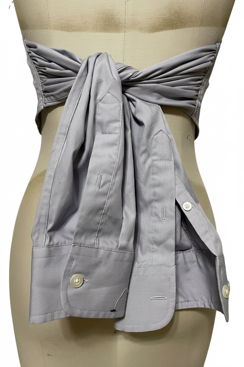 Upcycled Button Up Halter #3