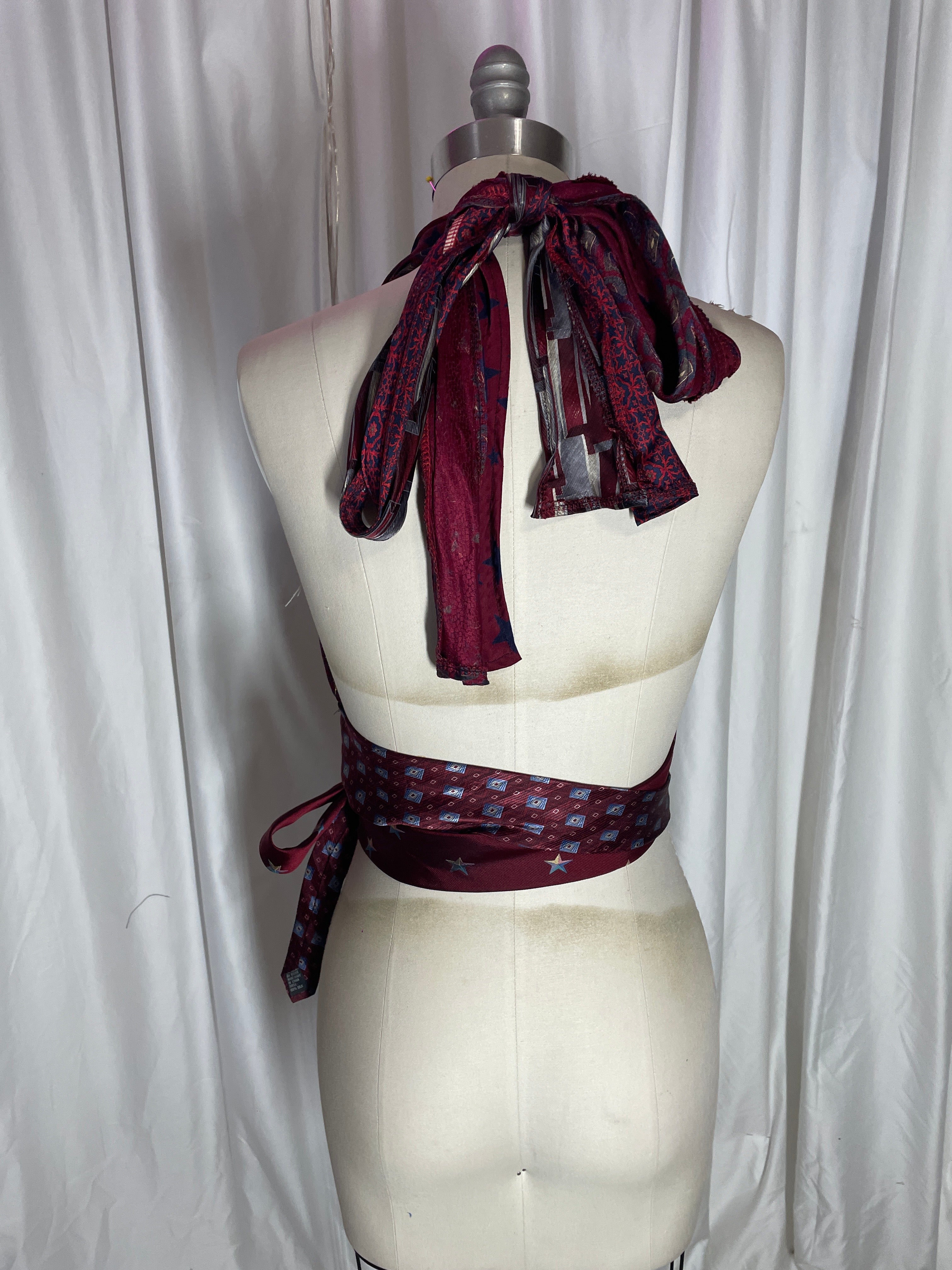 Upcycled Necktie Halter Top #14