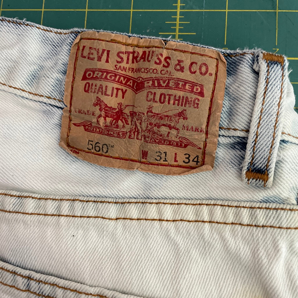 vintage Levi’s 560 Bleach Dyed Cut Offs