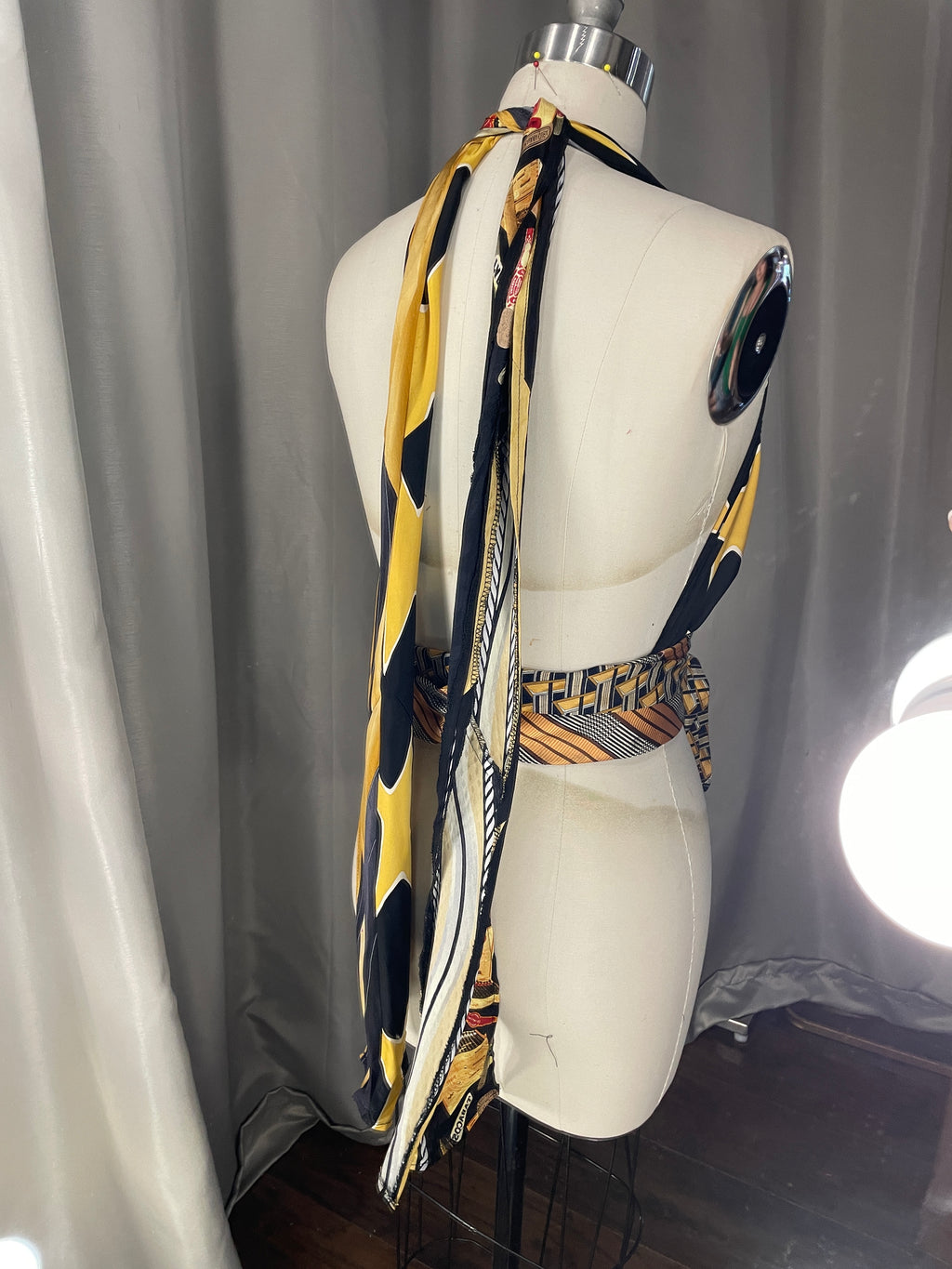 Upcycled Necktie Halter Top #6