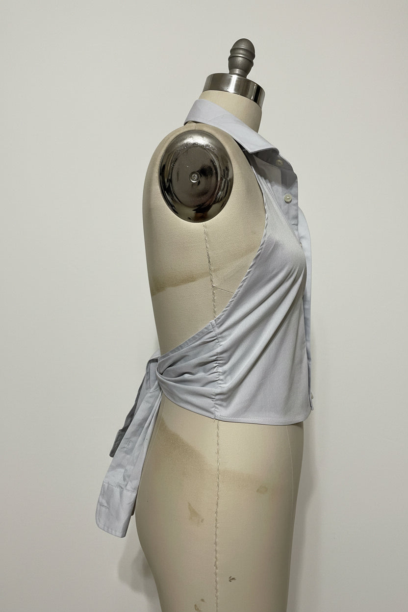 Upcycled Button Up Halter #7