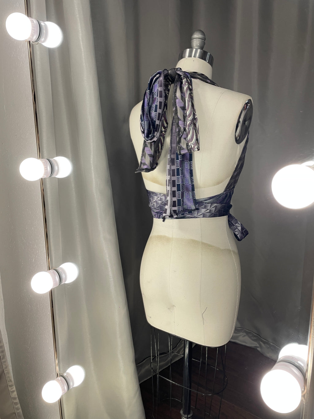 Upcycled Necktie Halter Top #8