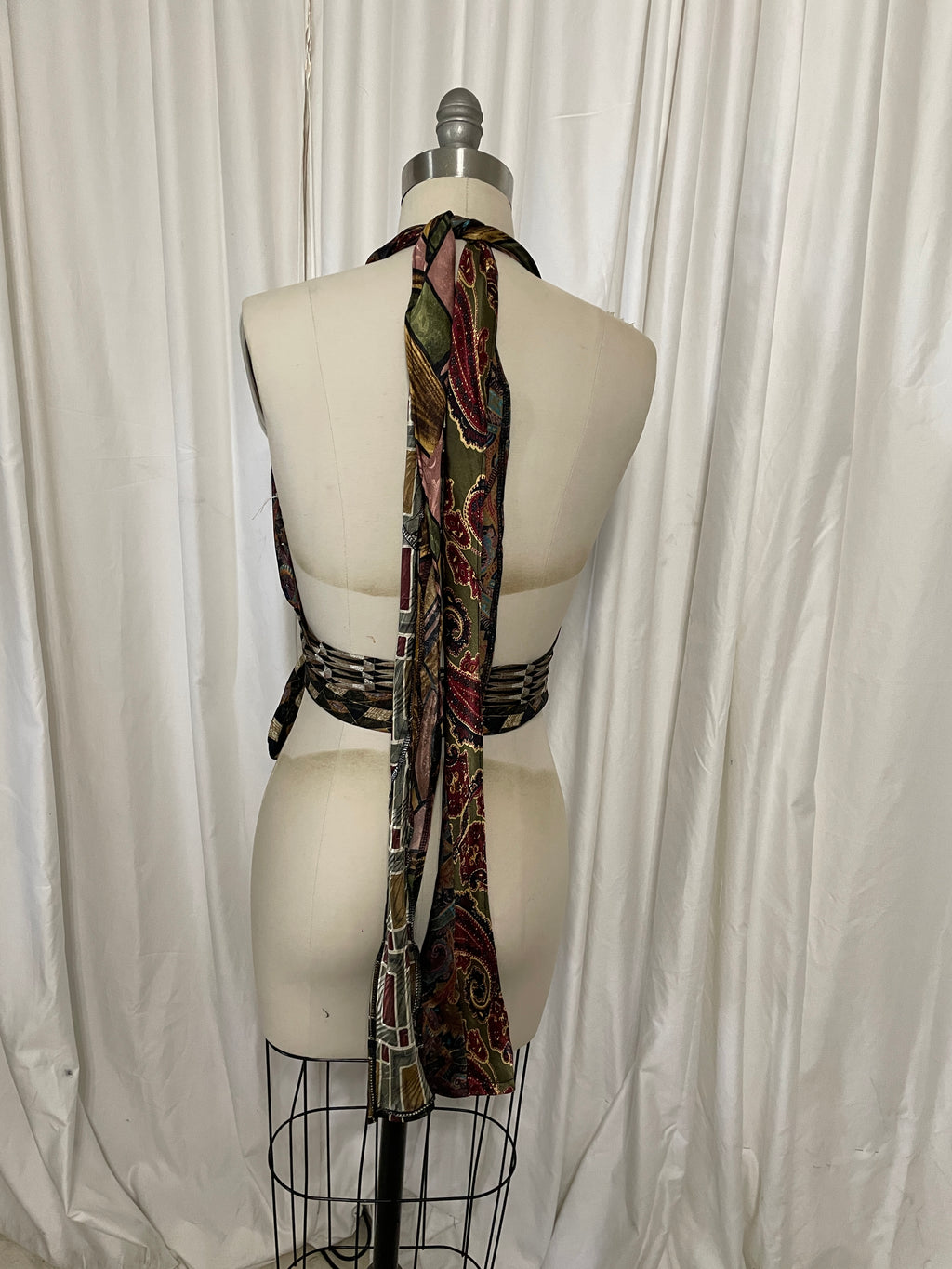 Upcycled Necktie Halter Top #21