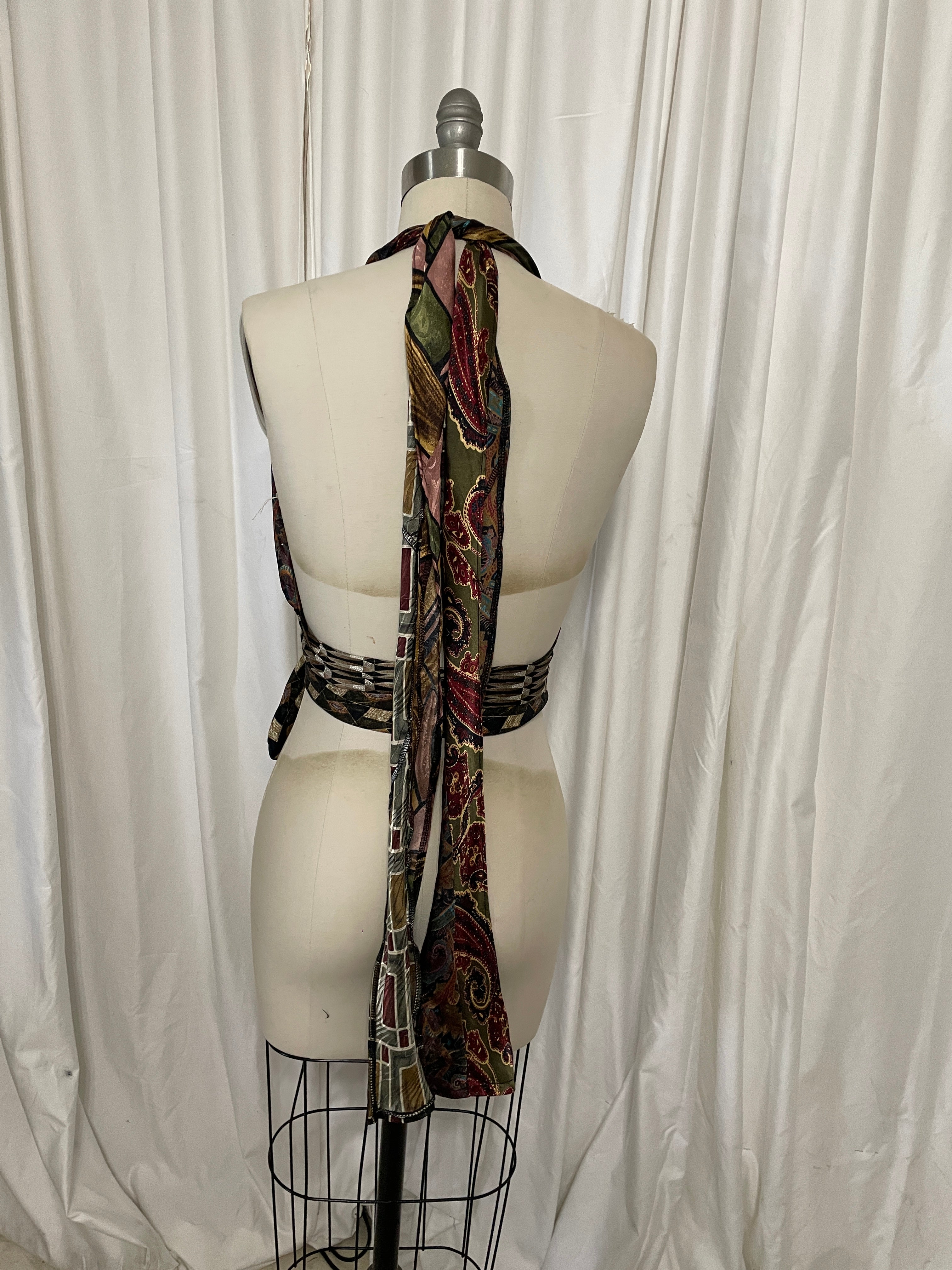 Upcycled Necktie Halter Top #21