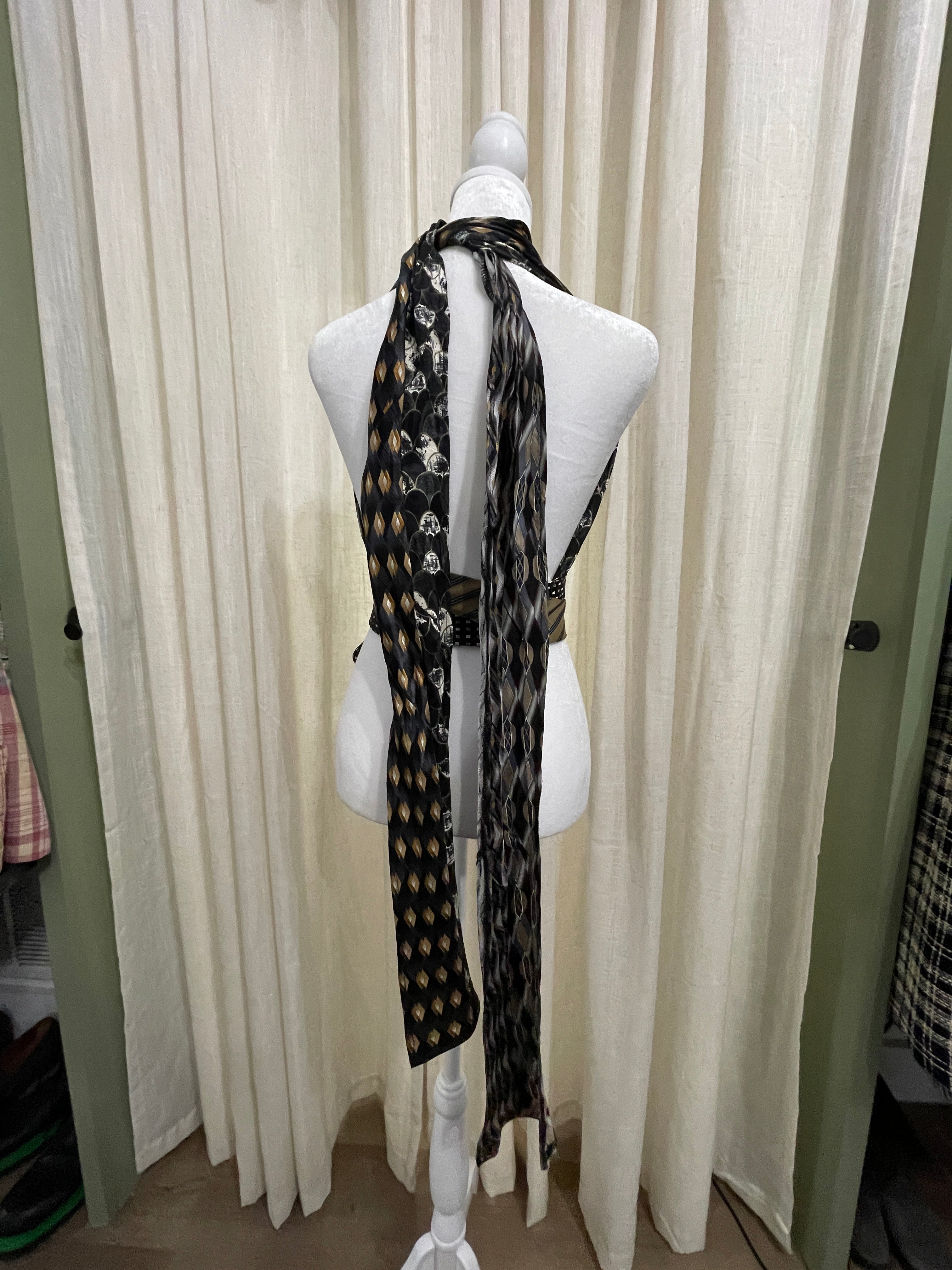 Upcycled Necktie Halter Top #17