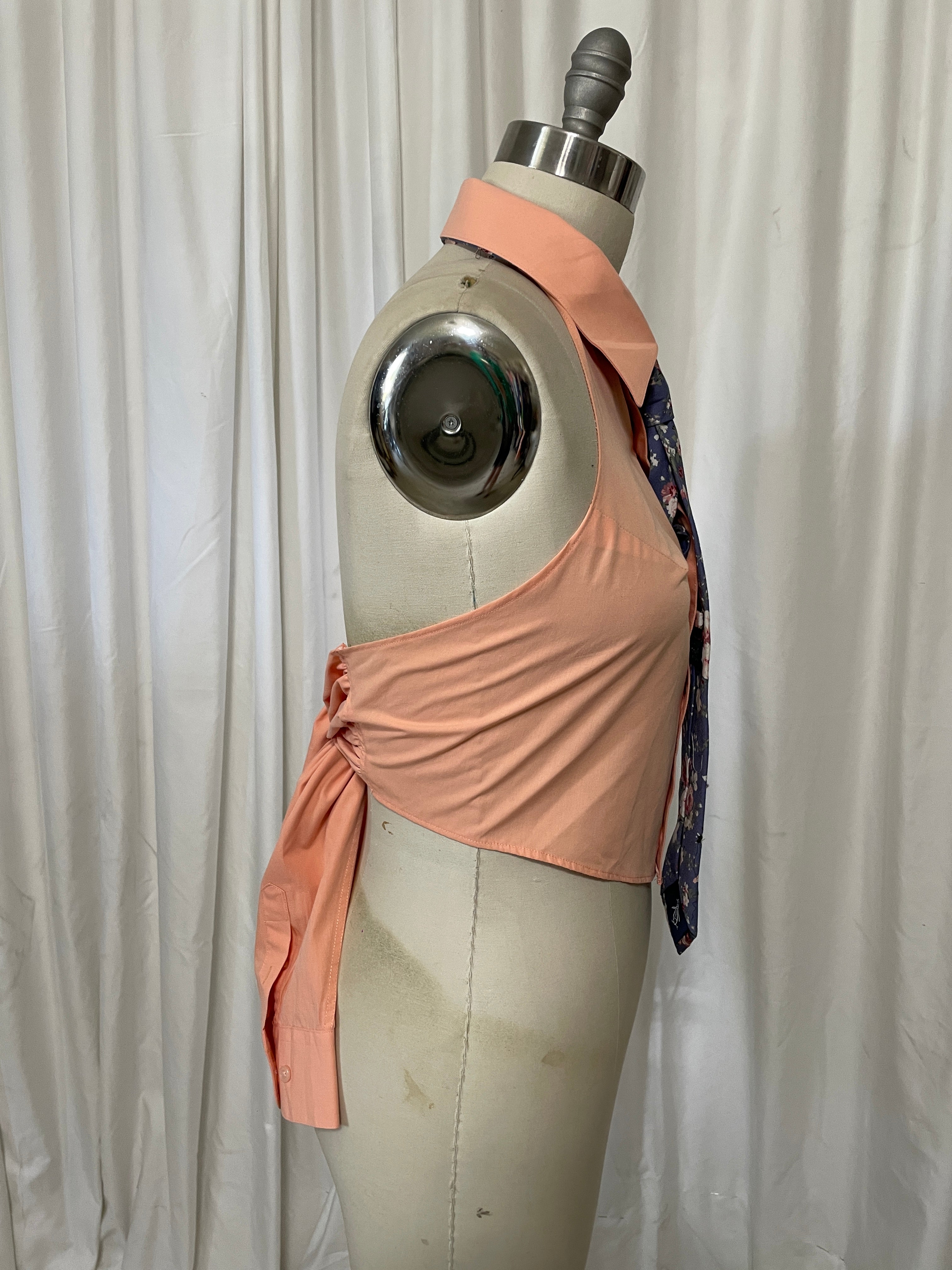Upcycled Button Up Halter #10