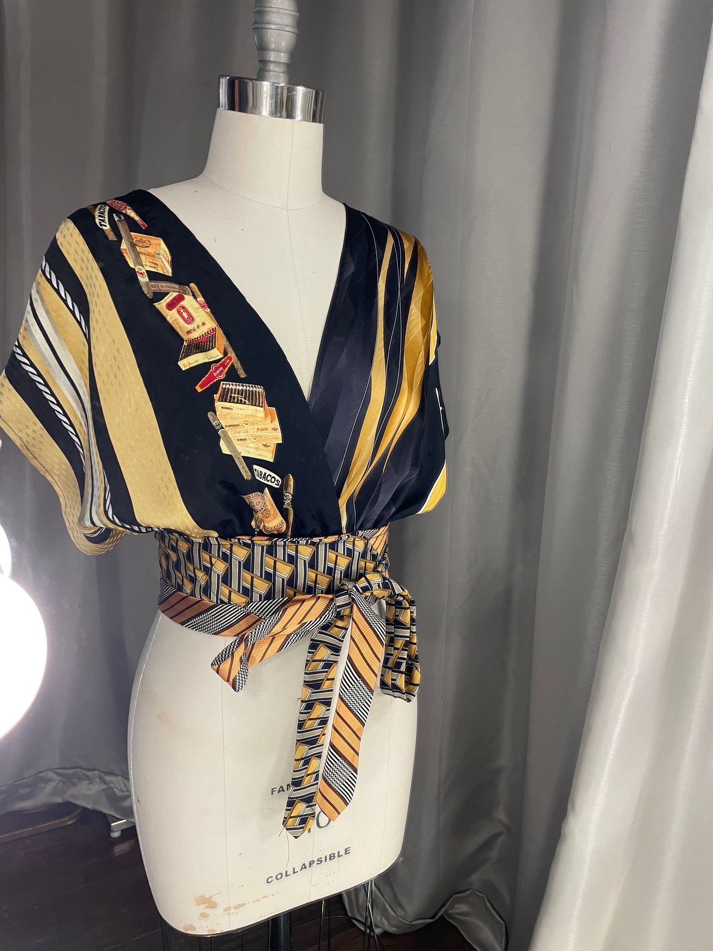 Upcycled Necktie Halter Top #6