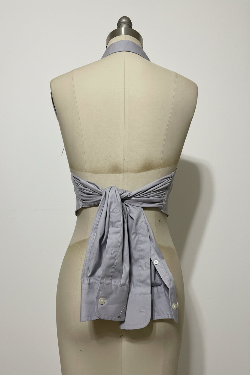Upcycled Button Up Halter #3