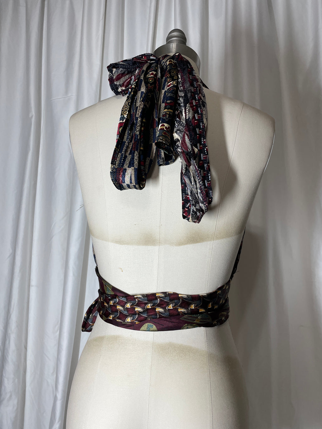 Upcycled Necktie Halter Top #13