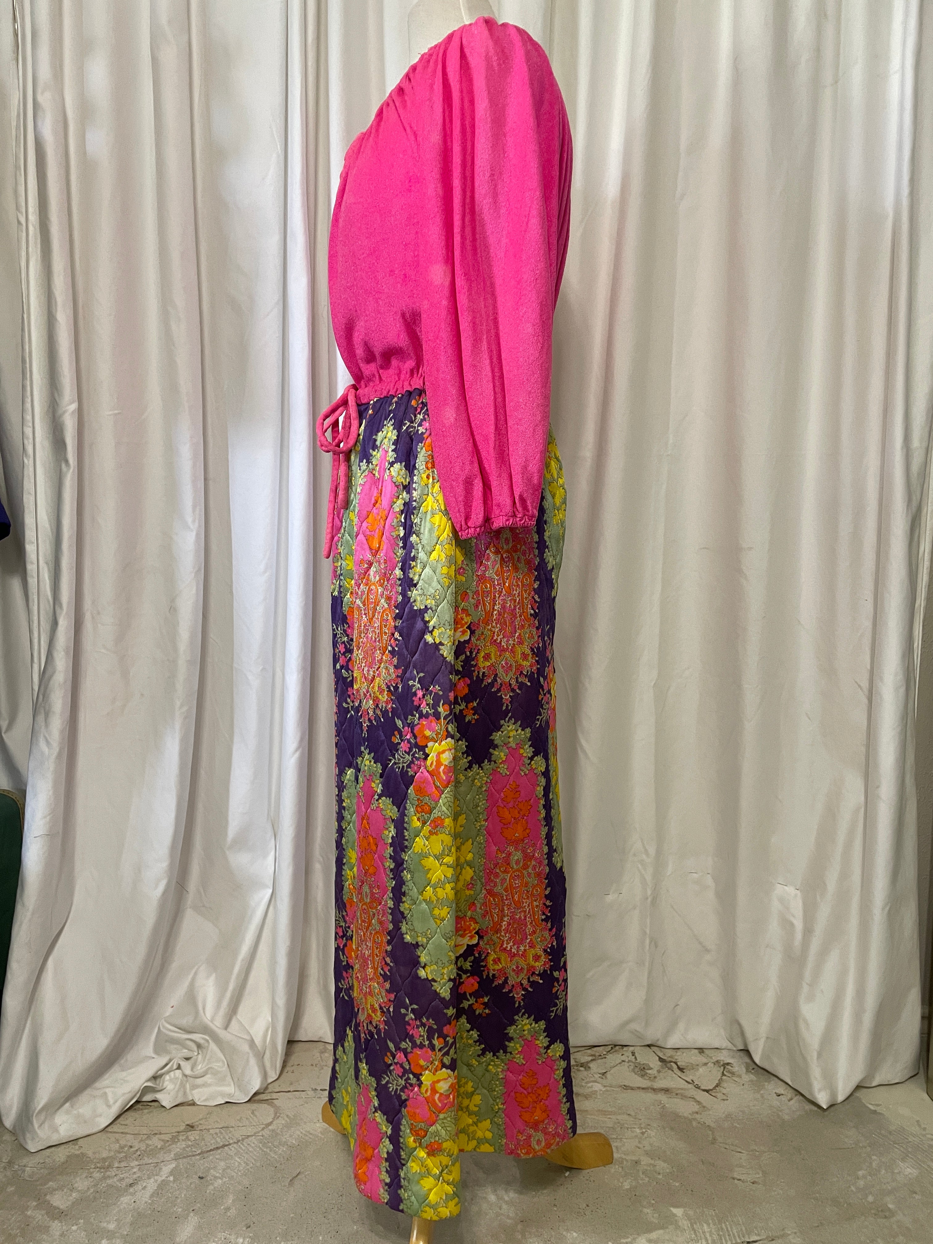 Quilted Skirt Pink Retro Dress