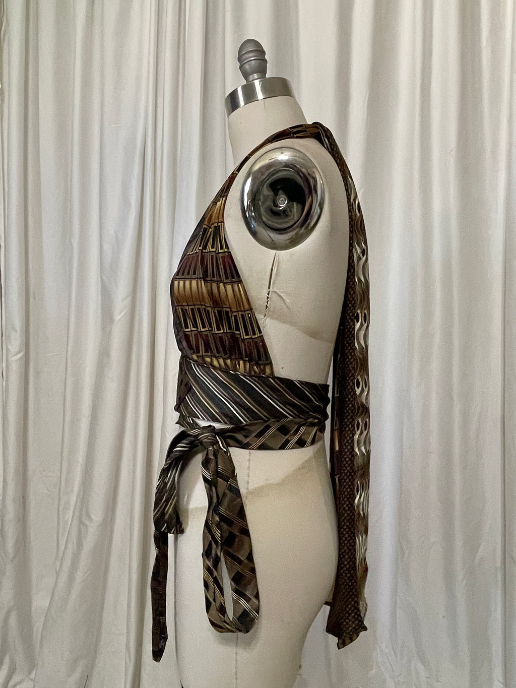 Upcycled Necktie Halter Top #26
