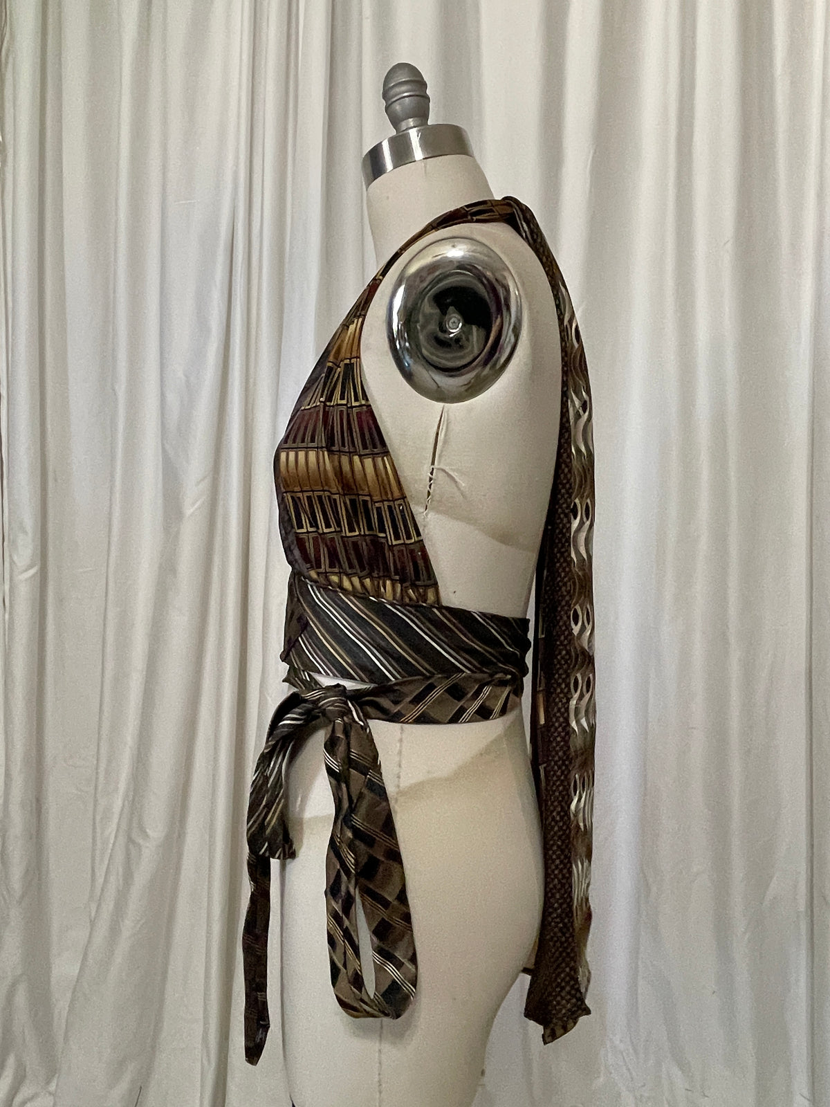 Upcycled Necktie Halter Top #26