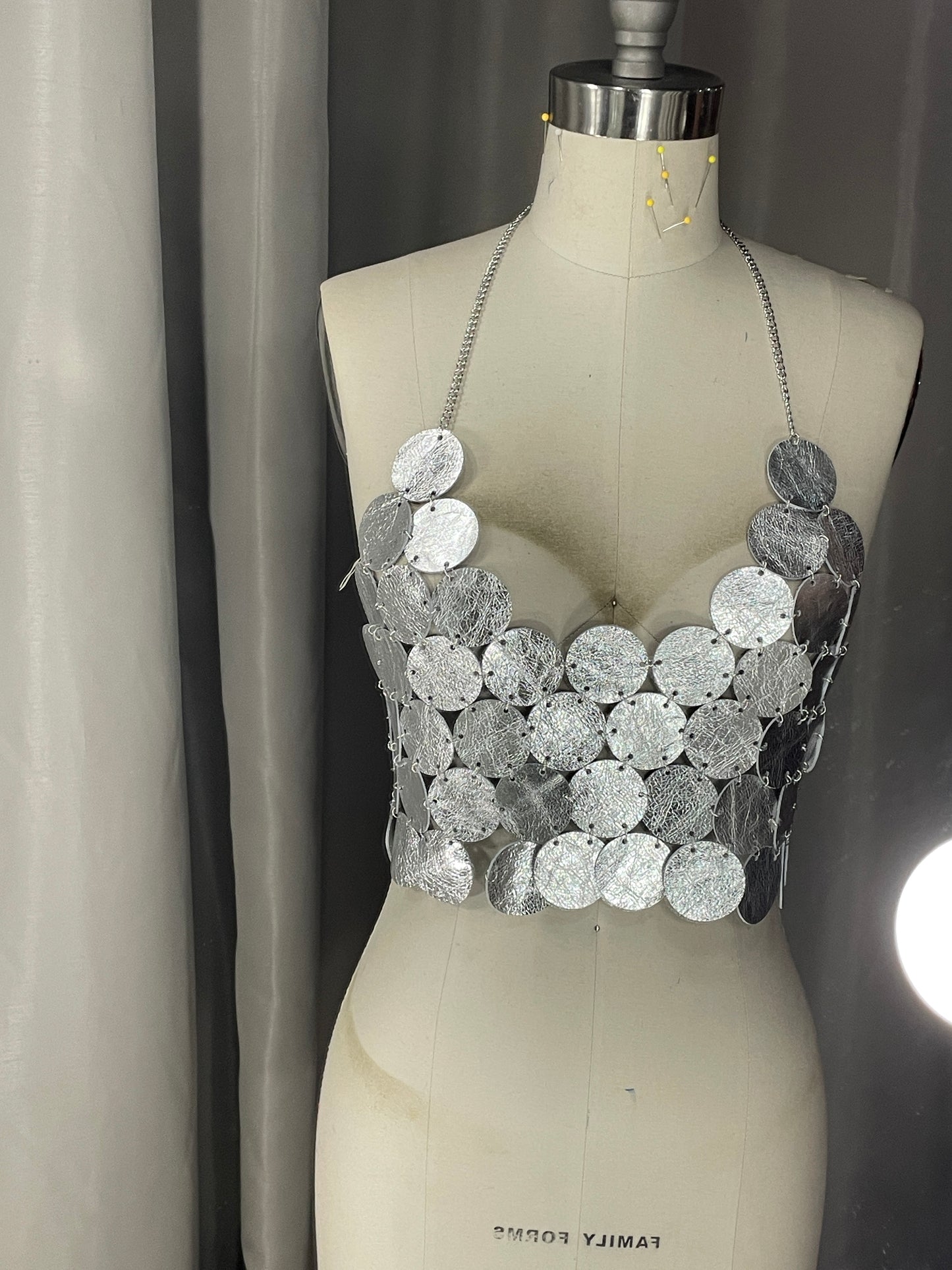 Leather Medallion Silver Top