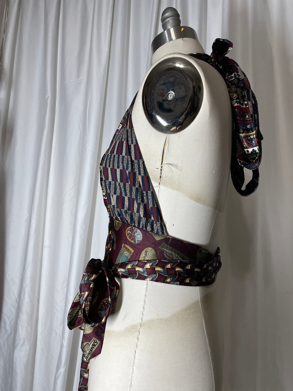 Upcycled Necktie Halter Top #13