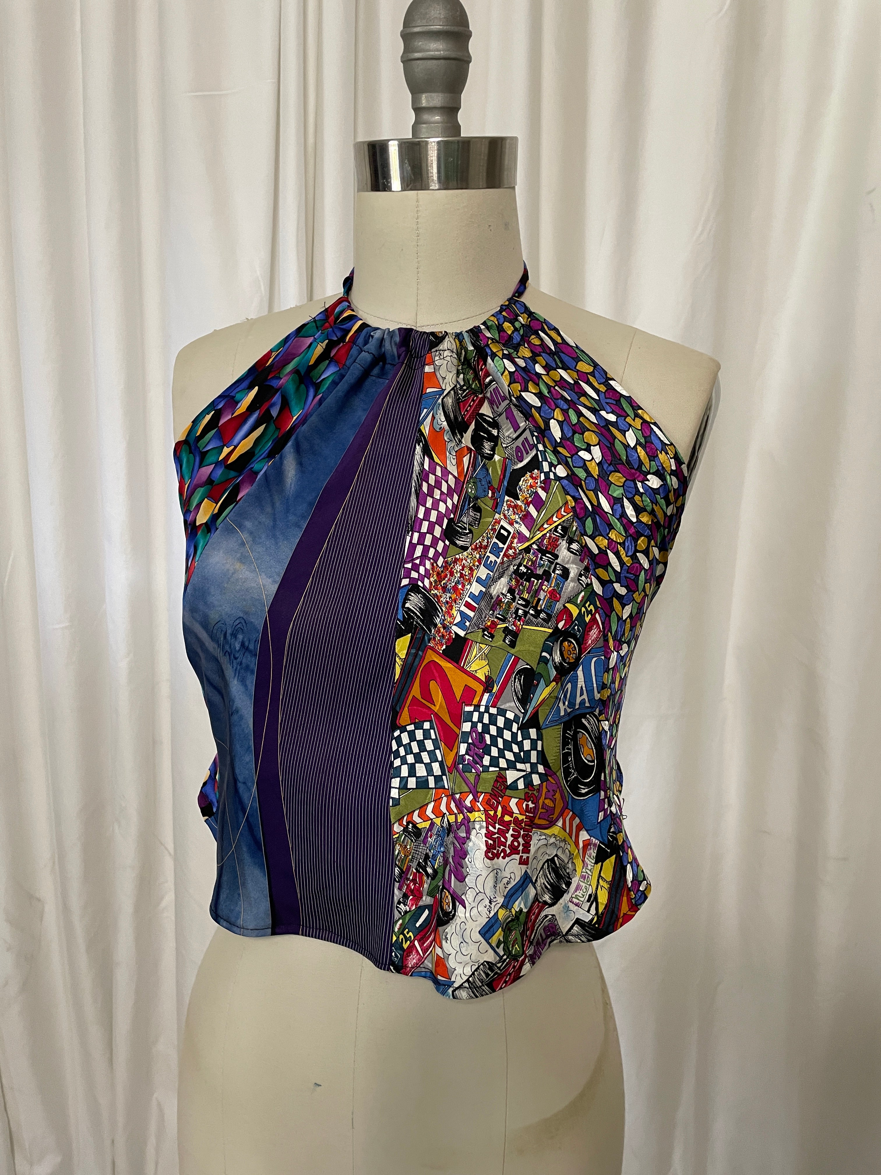 Upcycled Necktie Top #R1