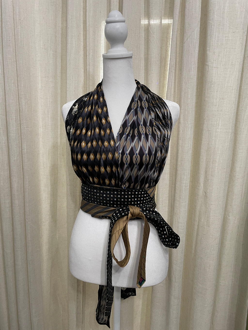 Upcycled Necktie Halter Top #17
