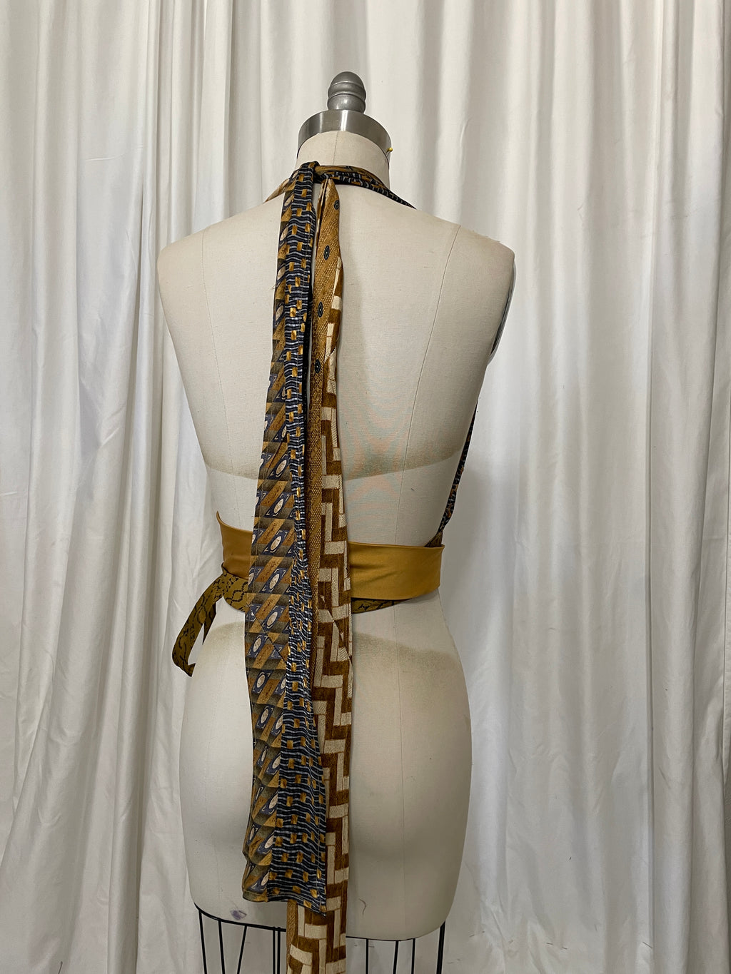Upcycled Necktie Halter Top #23