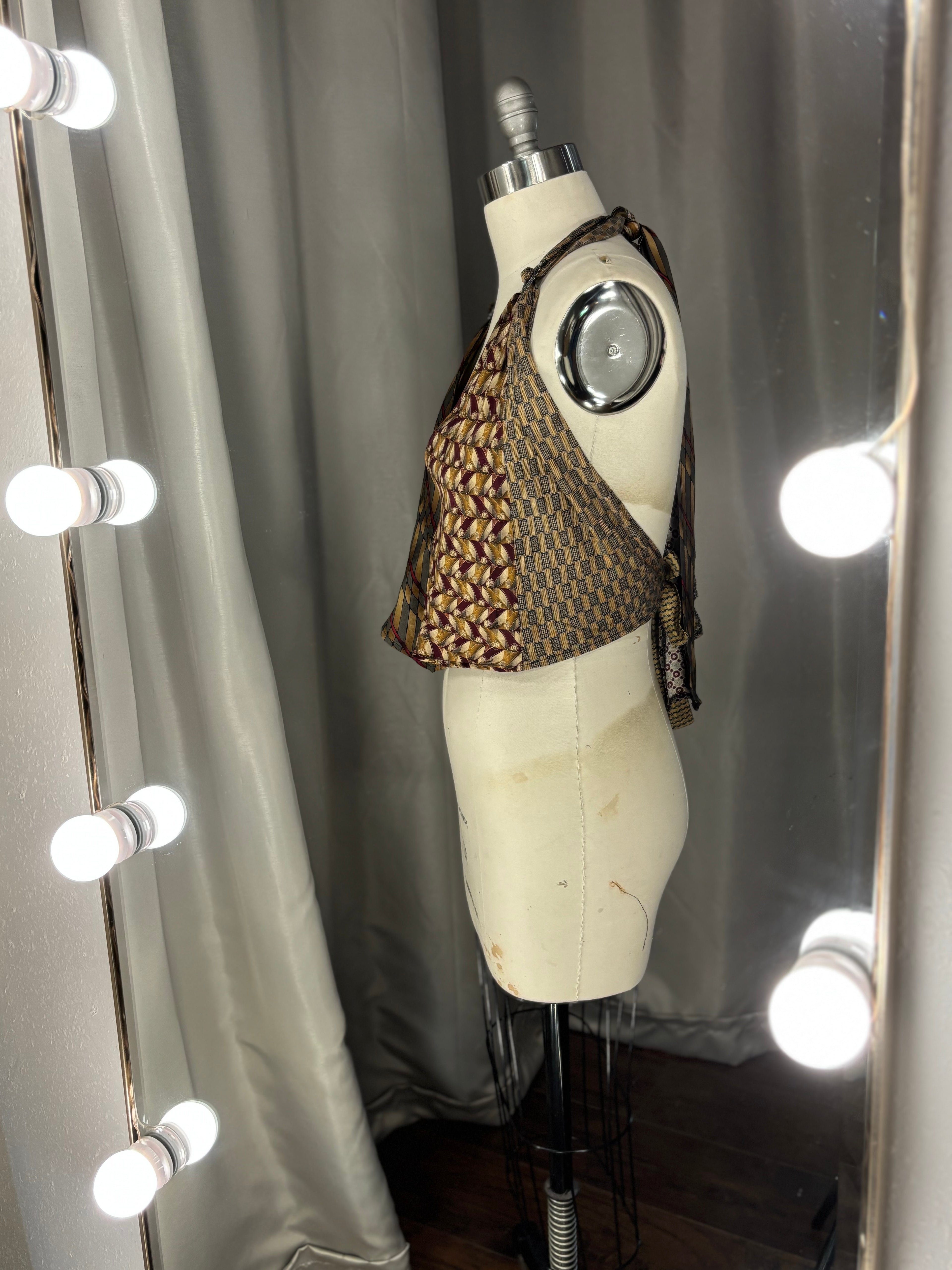 Upcycled Necktie V Top #3