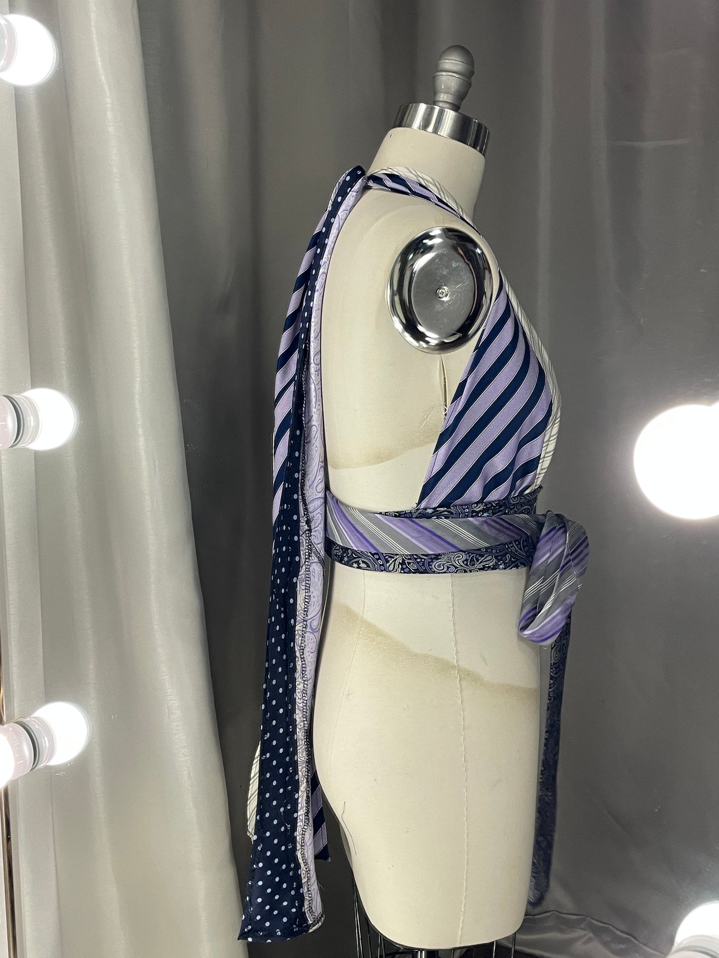 Upcycled Necktie Halter Top #9