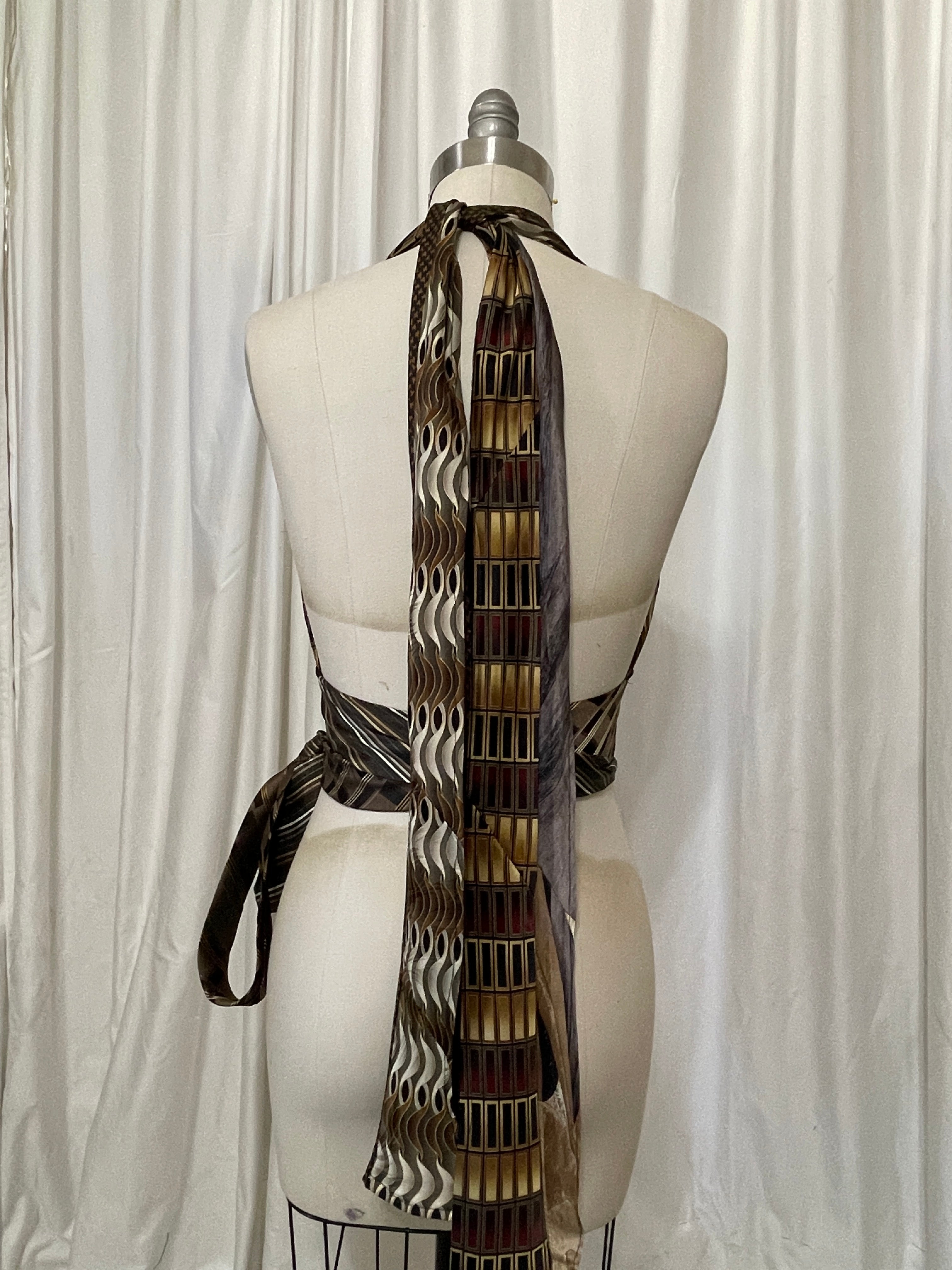 Upcycled Necktie Halter Top #26