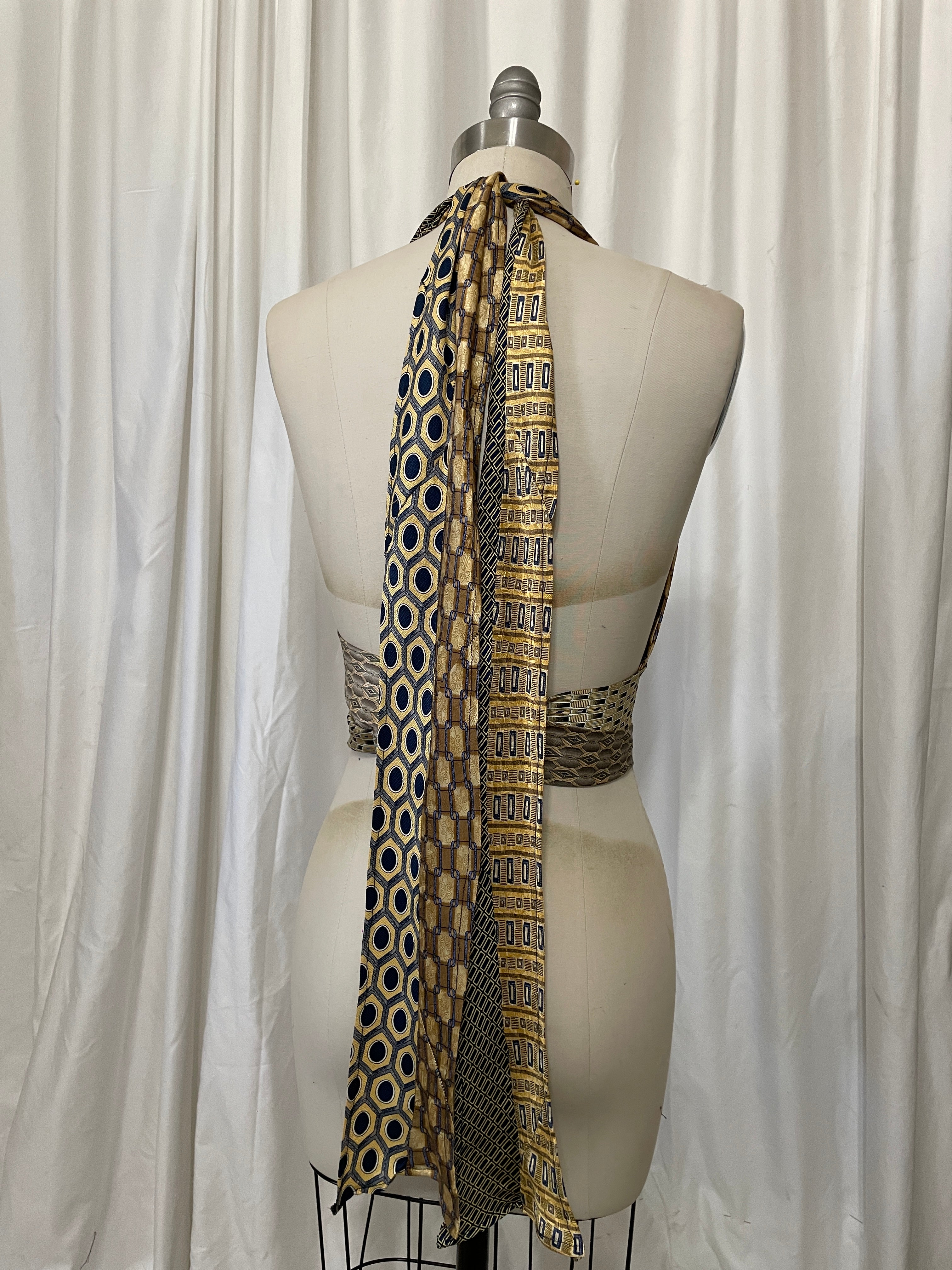 Upcycled Necktie Halter Top #22