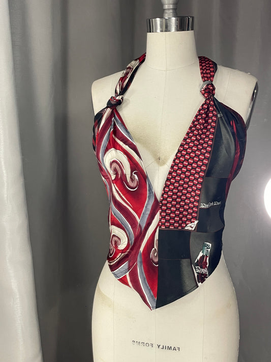 Upcycled Necktie V Top #7