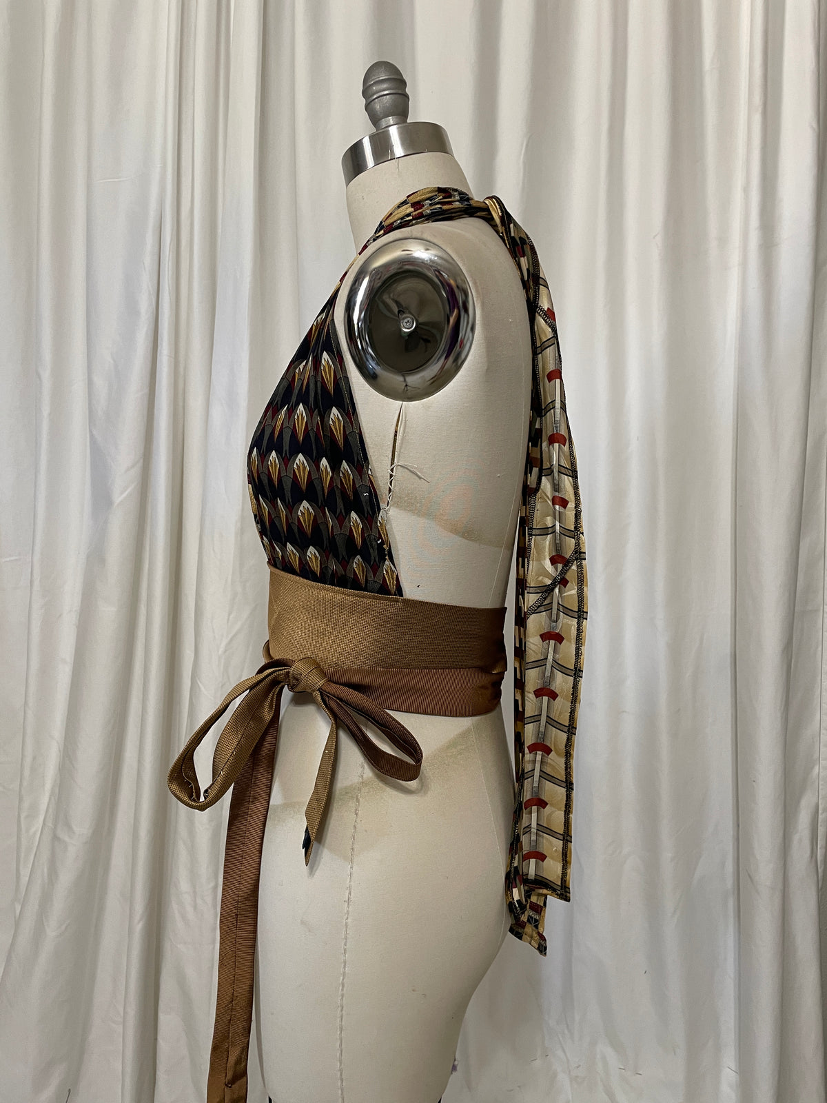 Upcycled Necktie Halter Top #24
