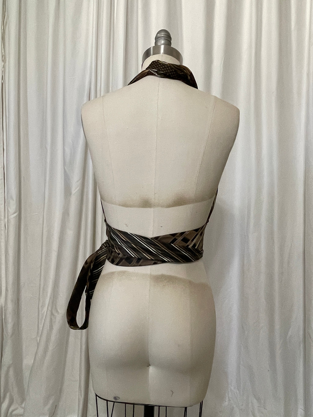 Upcycled Necktie Halter Top #26