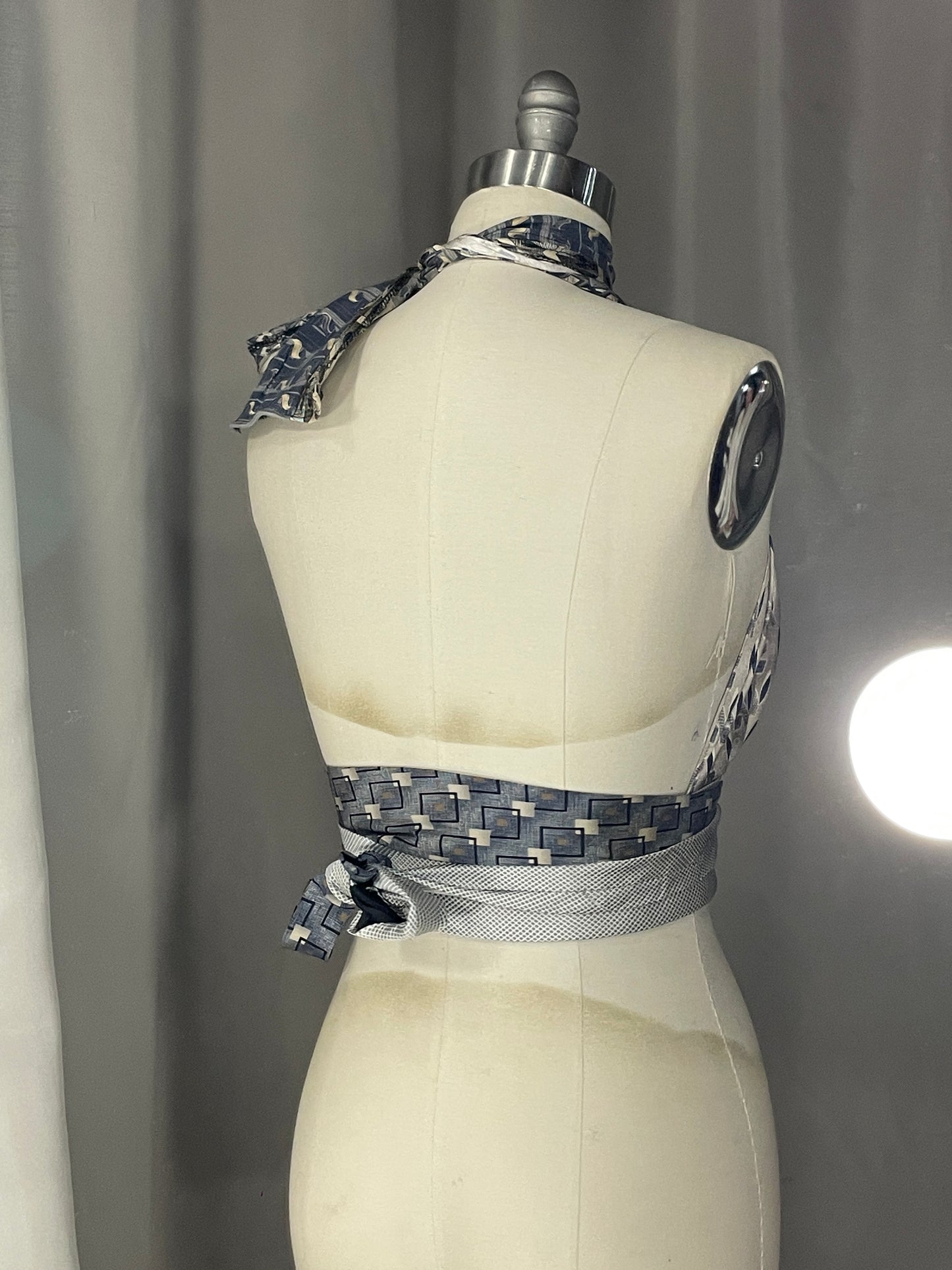 Upcycled Necktie Halter Top #10