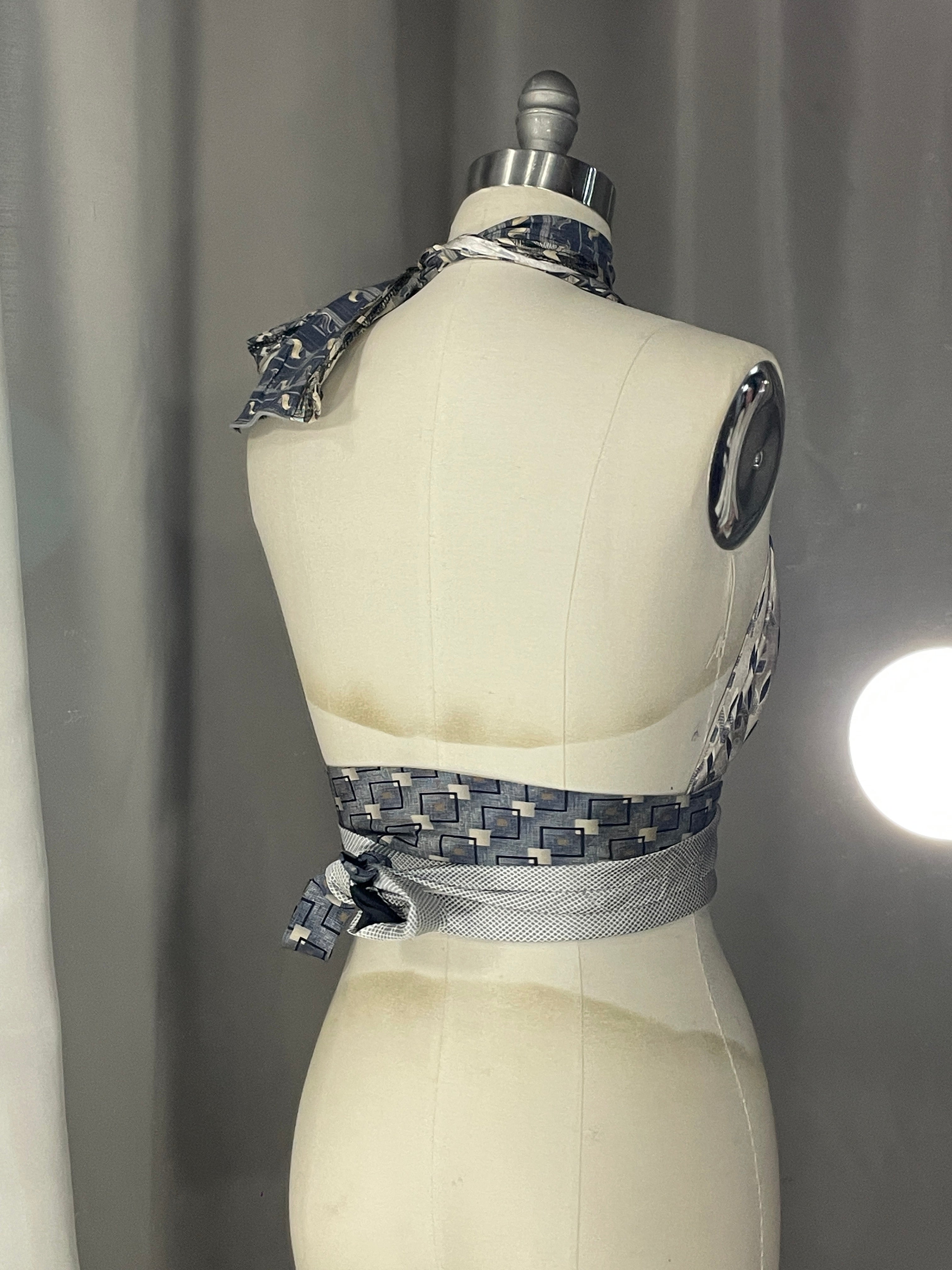 Upcycled Necktie Halter Top #10
