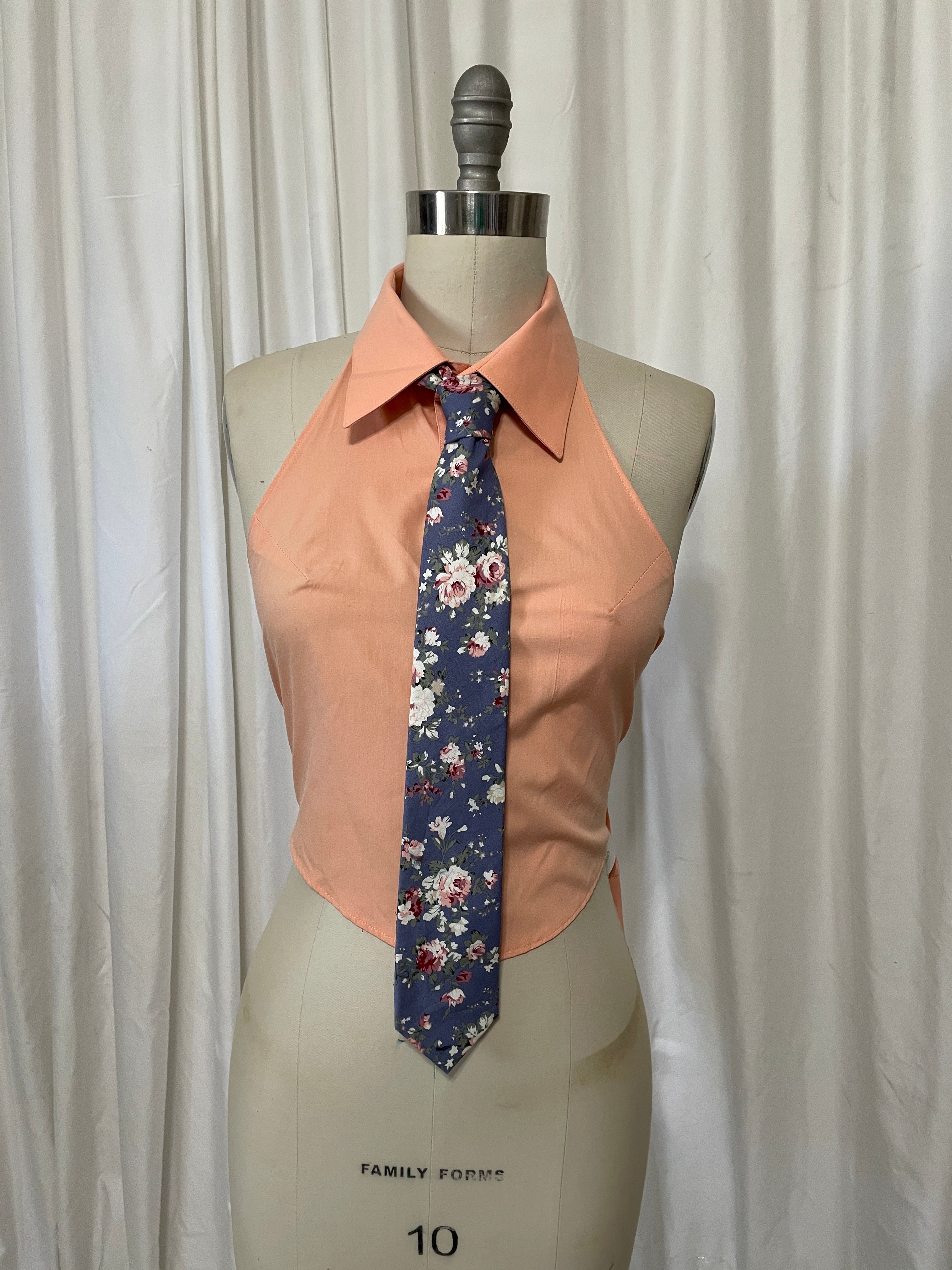 Upcycled Button Up Halter #10