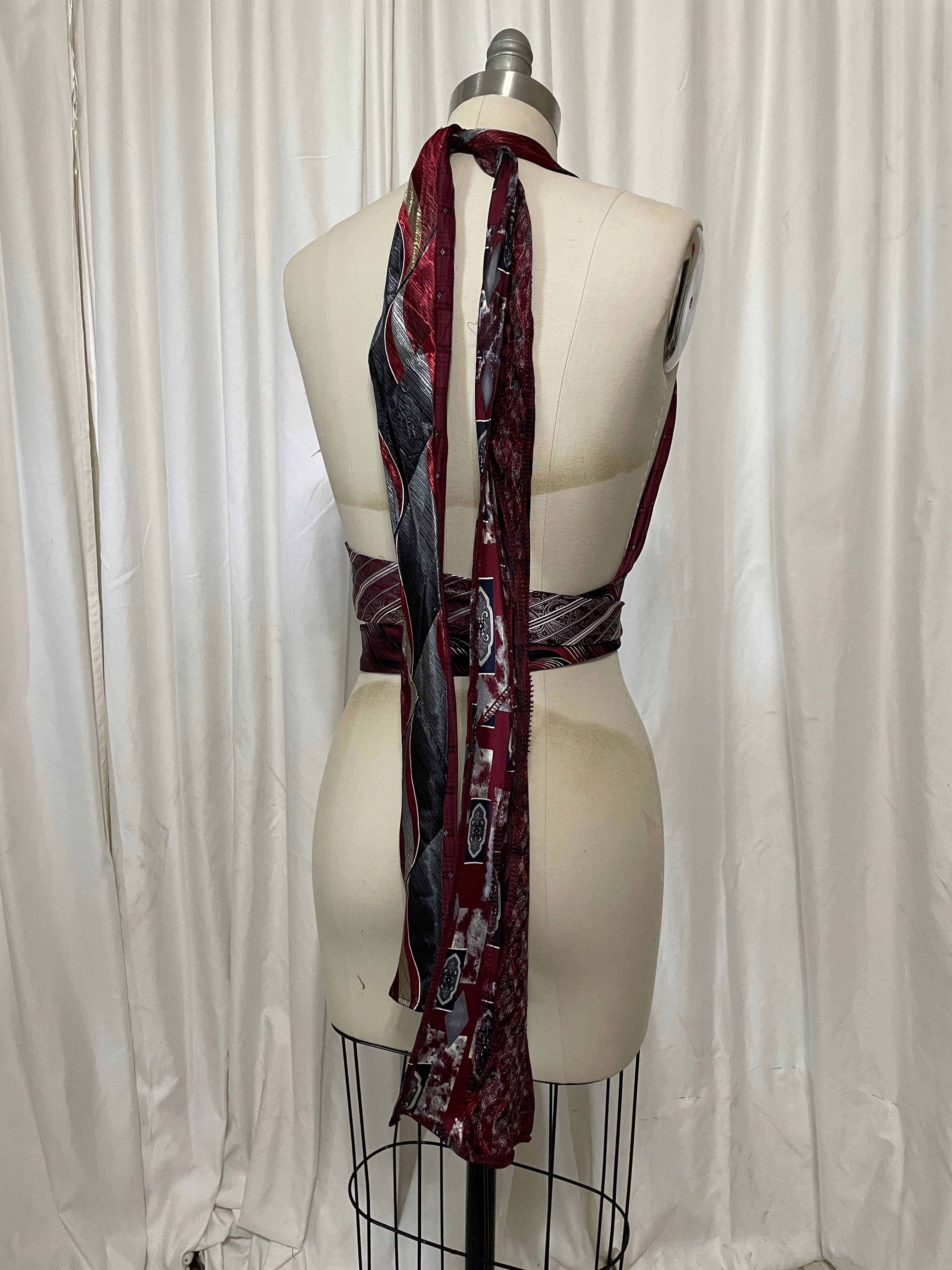 Upcycled Necktie Halter Top #19