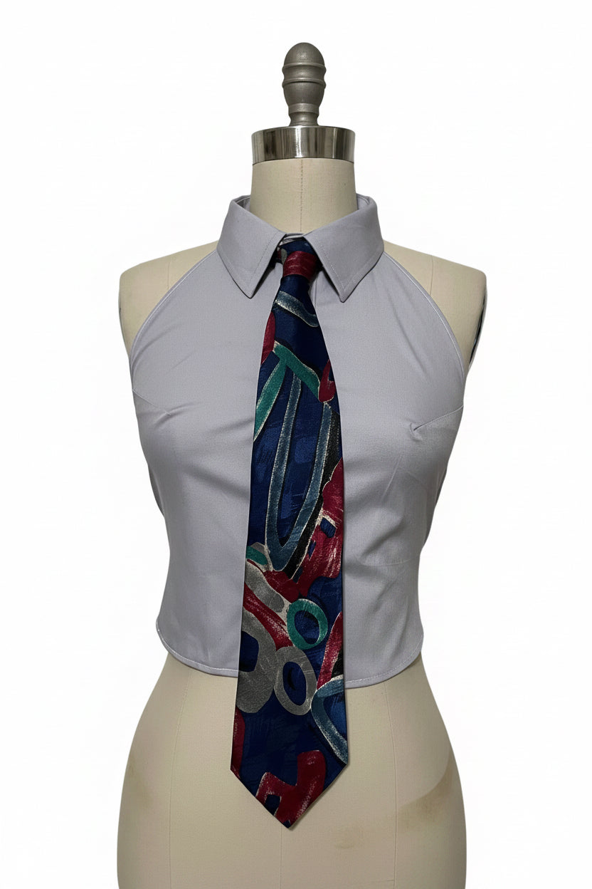 Upcycled Button Up Halter #3