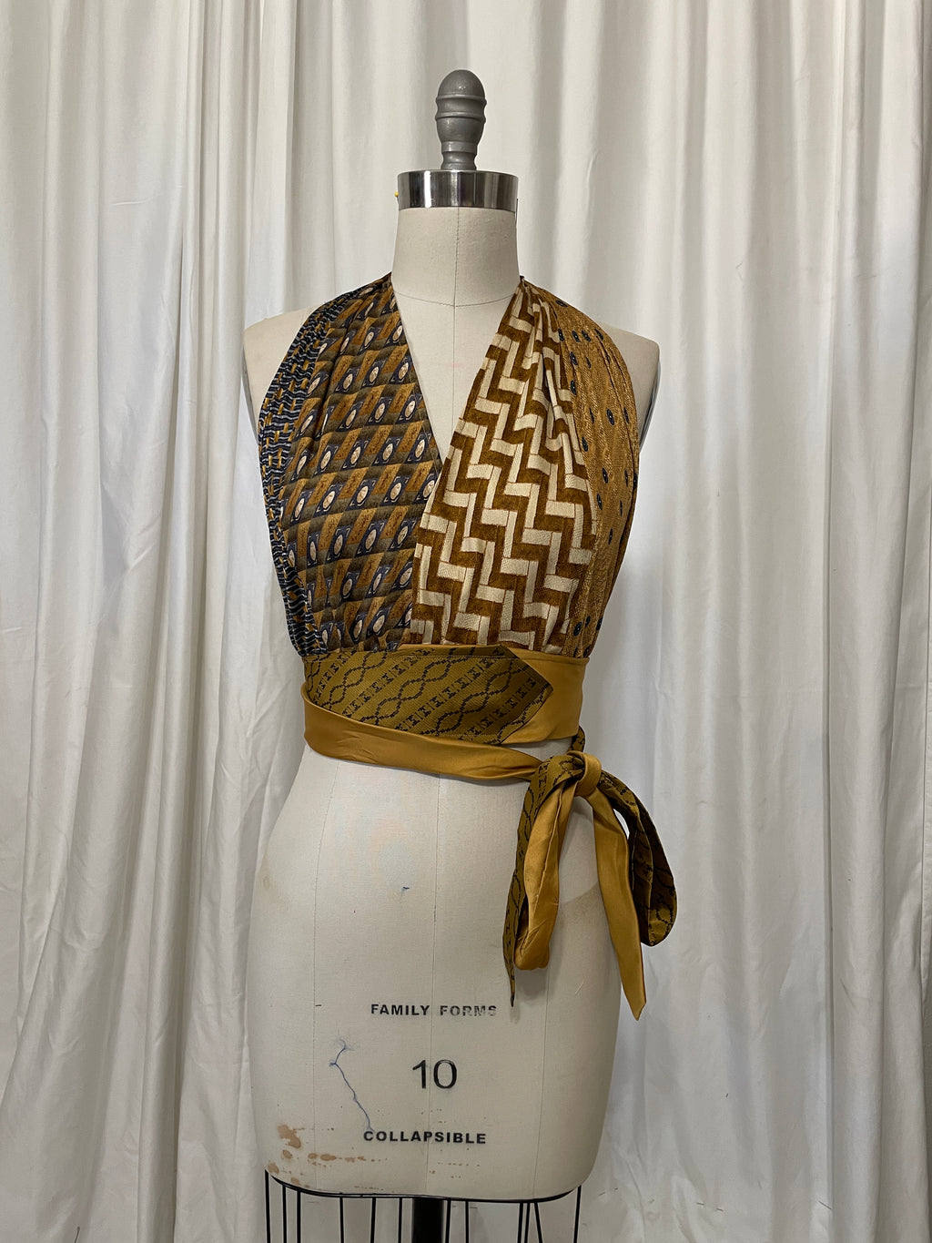 Upcycled Necktie Halter Top #23
