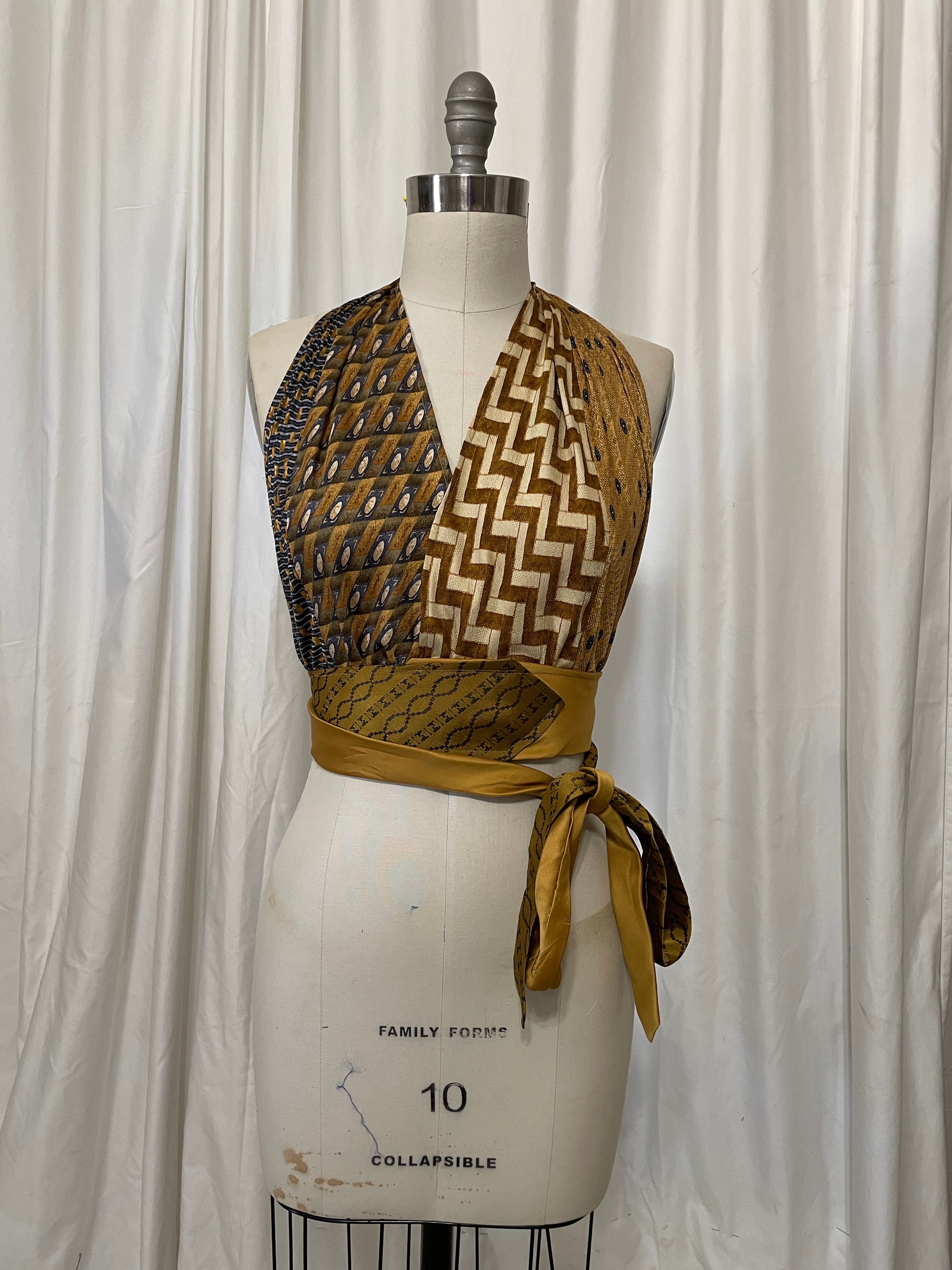 Upcycled Necktie Halter Top #23