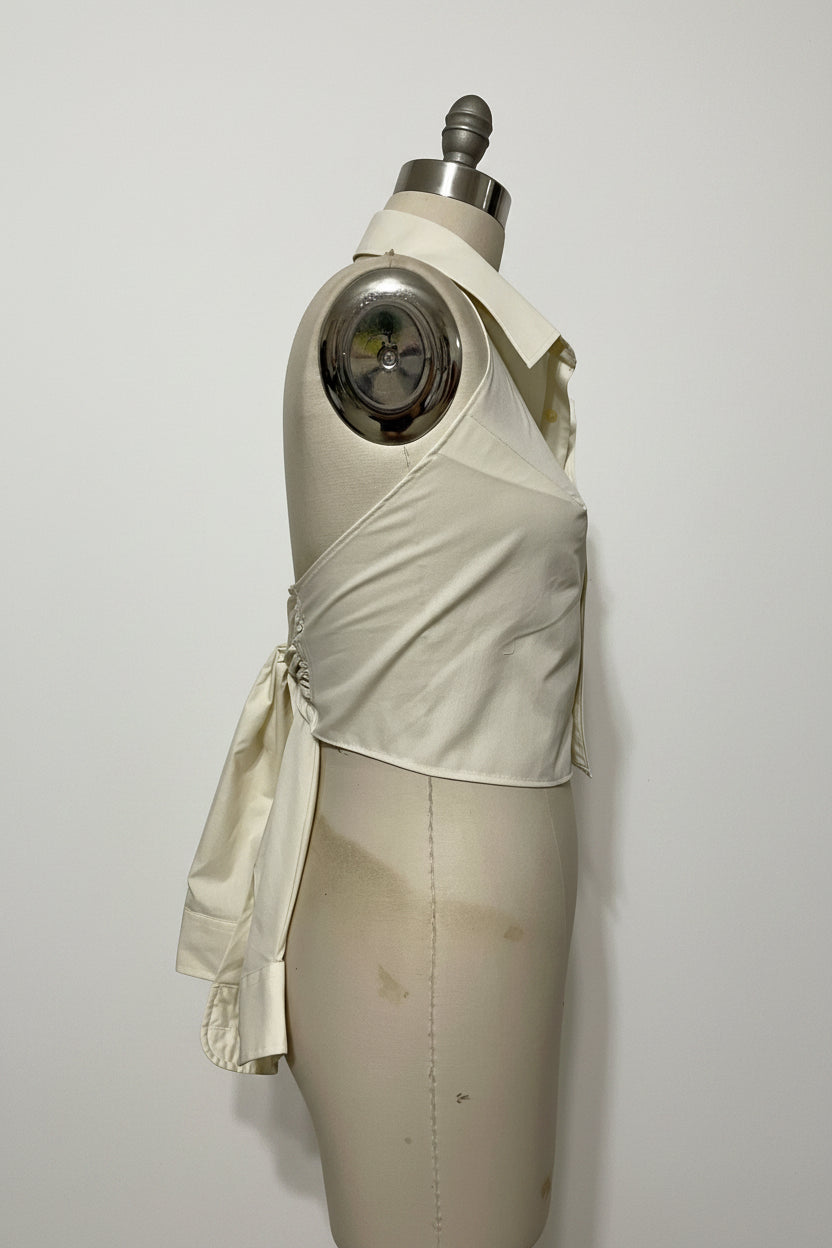 Upcycled Button Up Halter #4