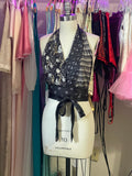 Upcycled Necktie Halter Top #11