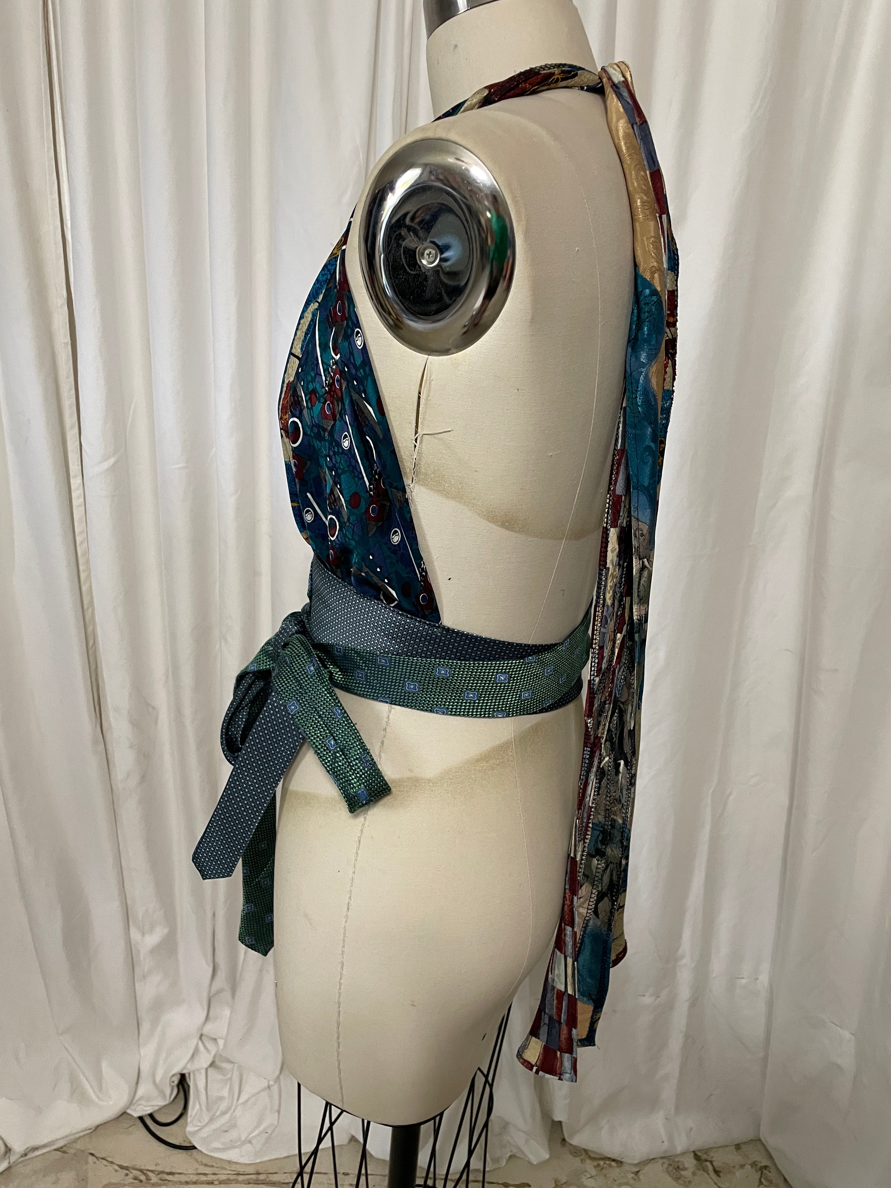 Upcycled Necktie Halter Top #20