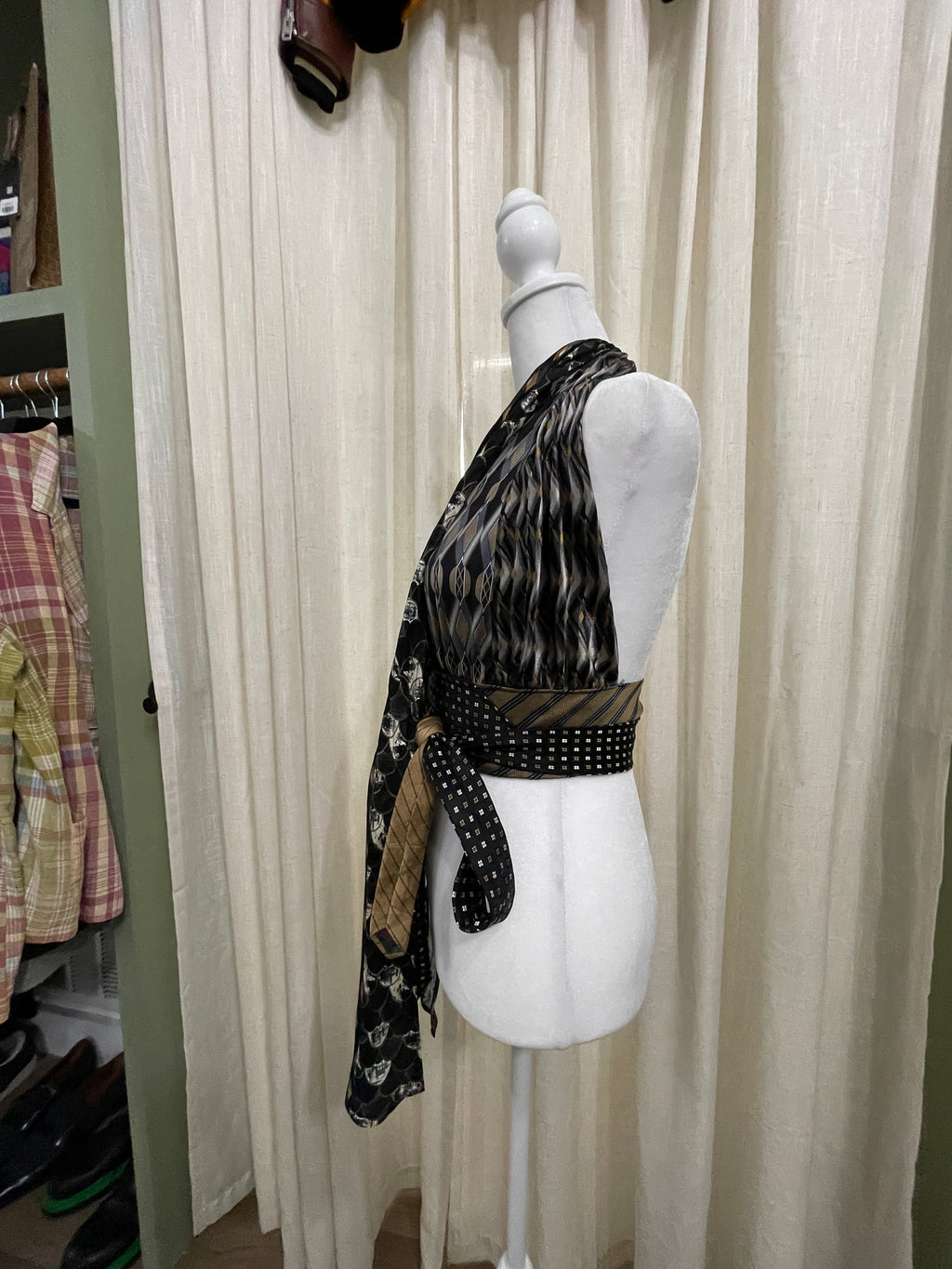 Upcycled Necktie Halter Top #17