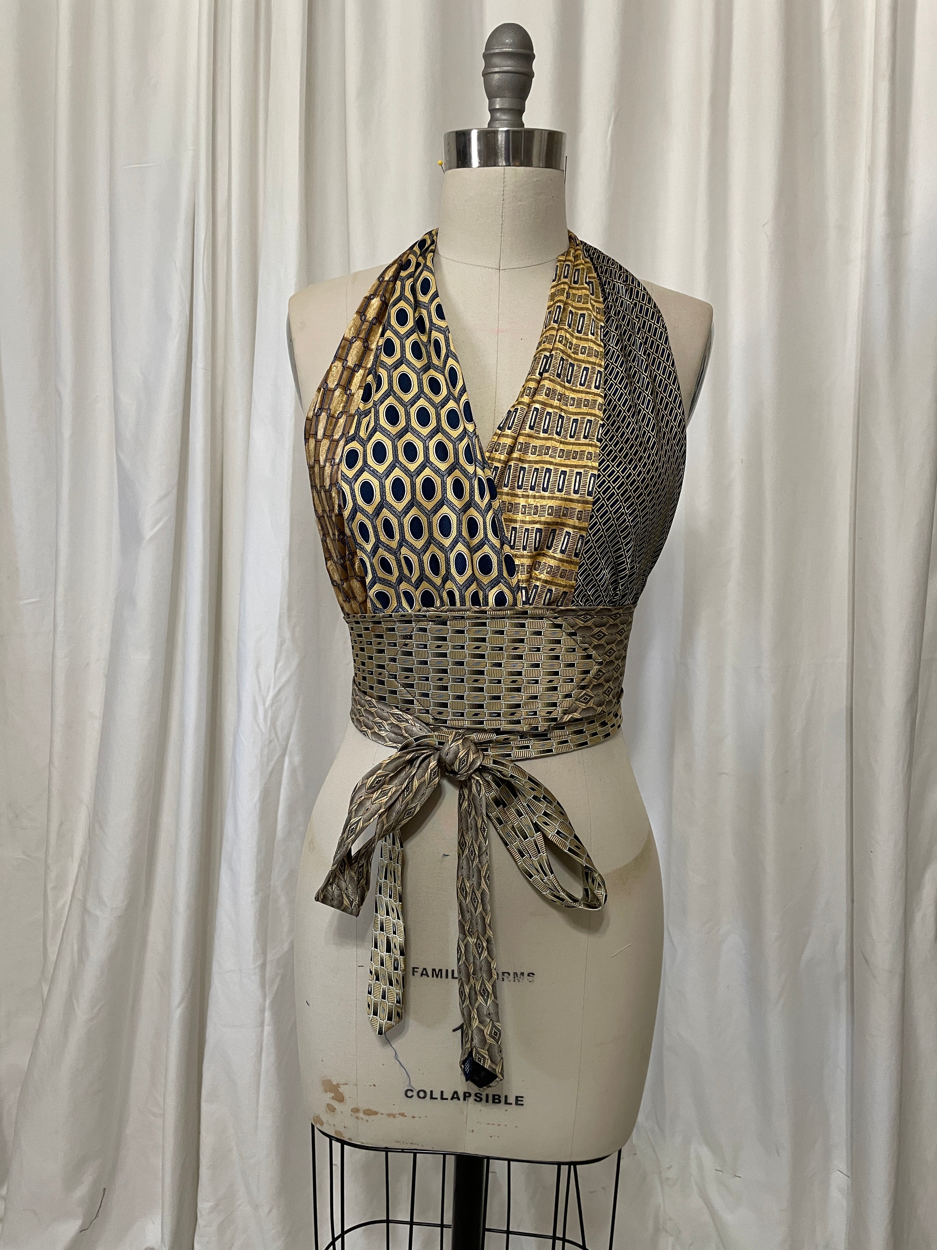 Upcycled Necktie Halter Top #22