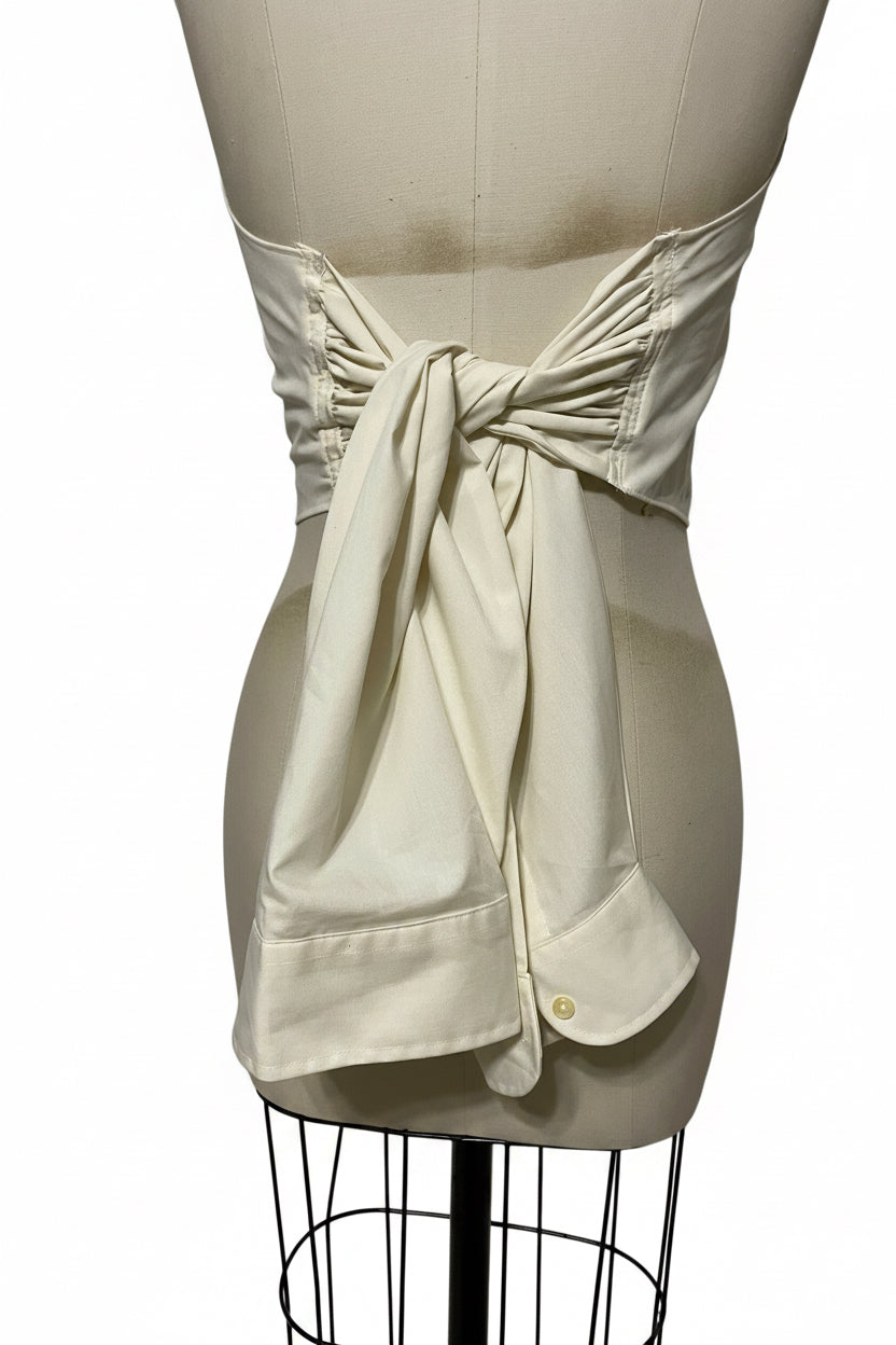 Upcycled Button Up Halter #4