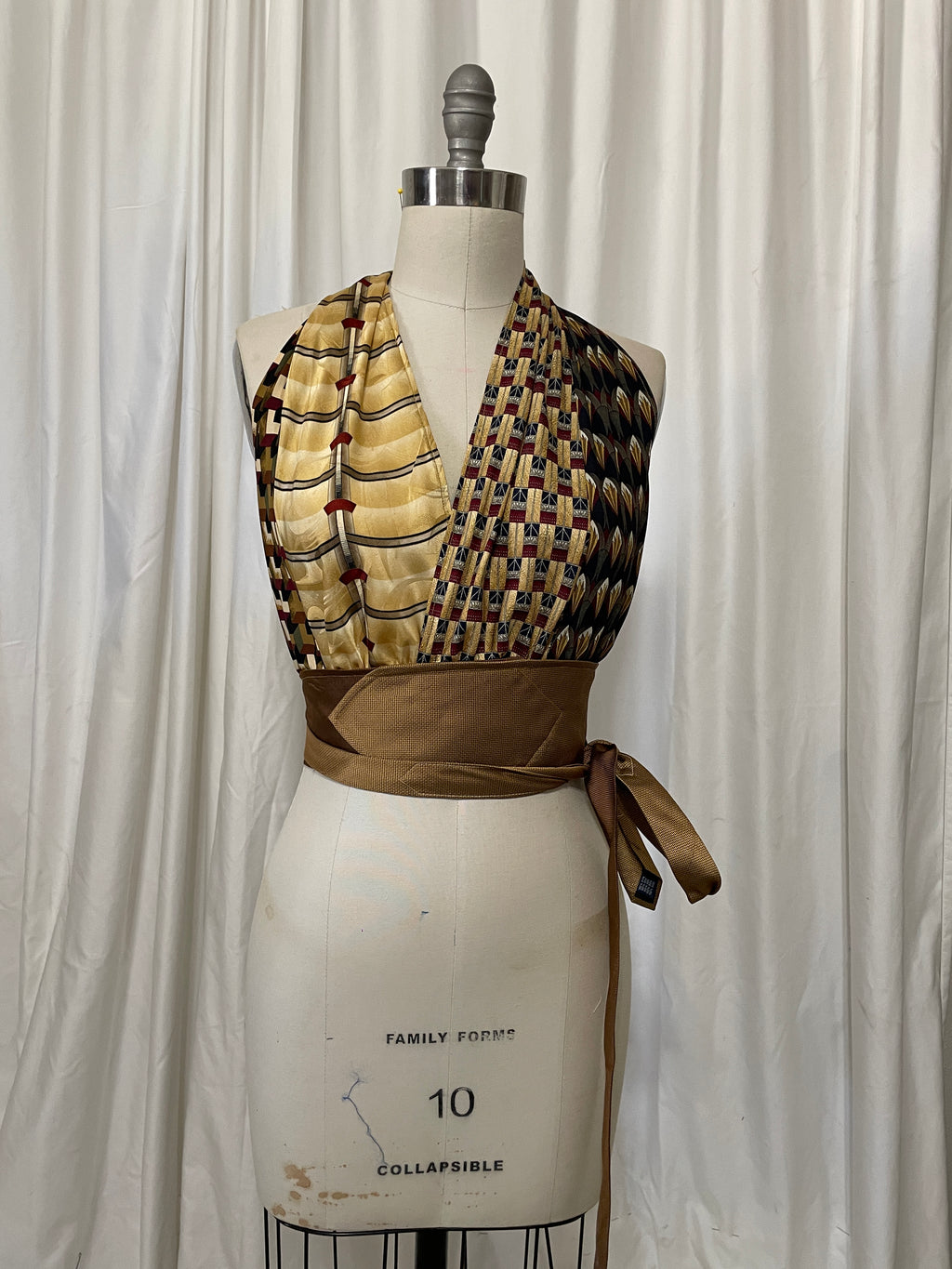 Upcycled Necktie Halter Top #24