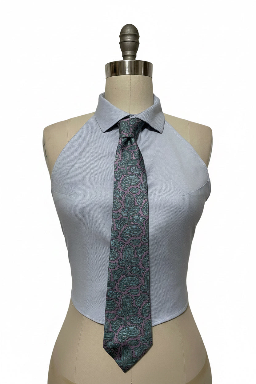 Upcycled Button Up Halter #5